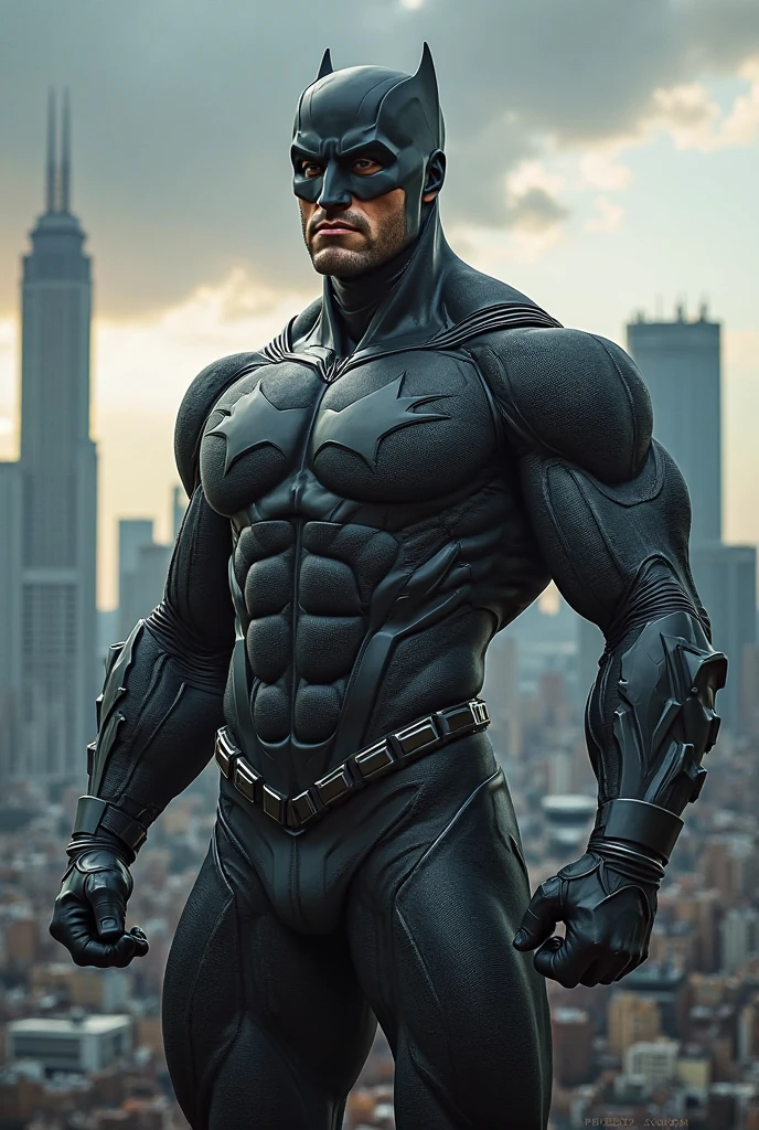 Bulge tight erection thick swollen muscular big batman bodybuilder in light blue and gray shiny latex full body suit, growth bump up chest. big buff packed create a Batman presenting tight latex pants bulge, wide chest, huge batman, huge muscles, very packed, buff chest, abs, big bicep, muscular blue Batman in latex, full body costume and has big erection bulge