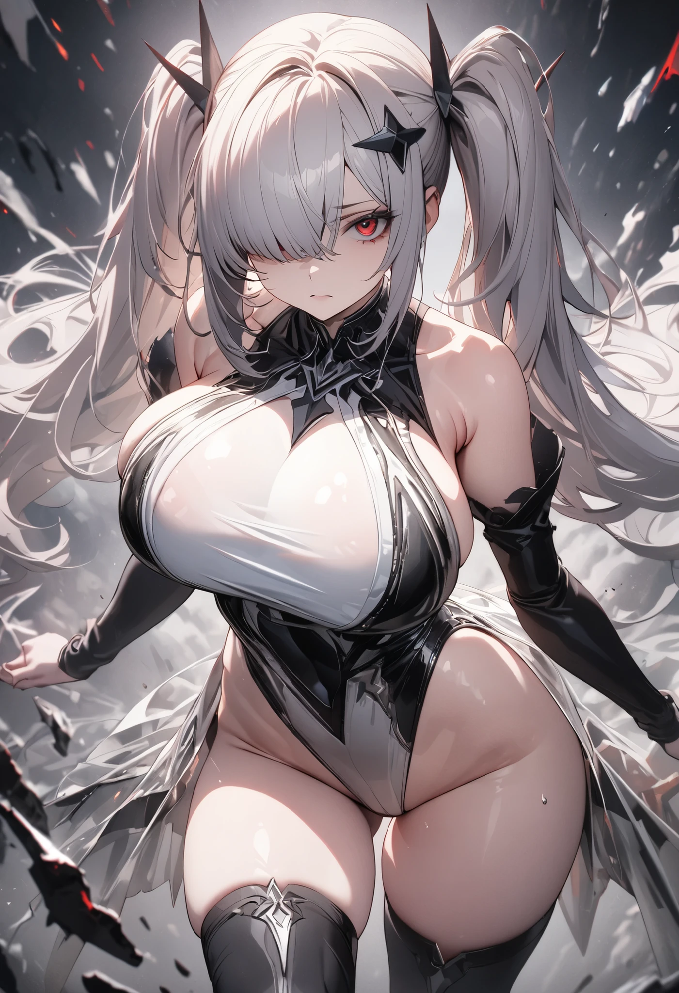Black full body suit huge tit Big ass seductiv a smile Obscene lines Whip thighs Red lines all over the body rubbing own breast