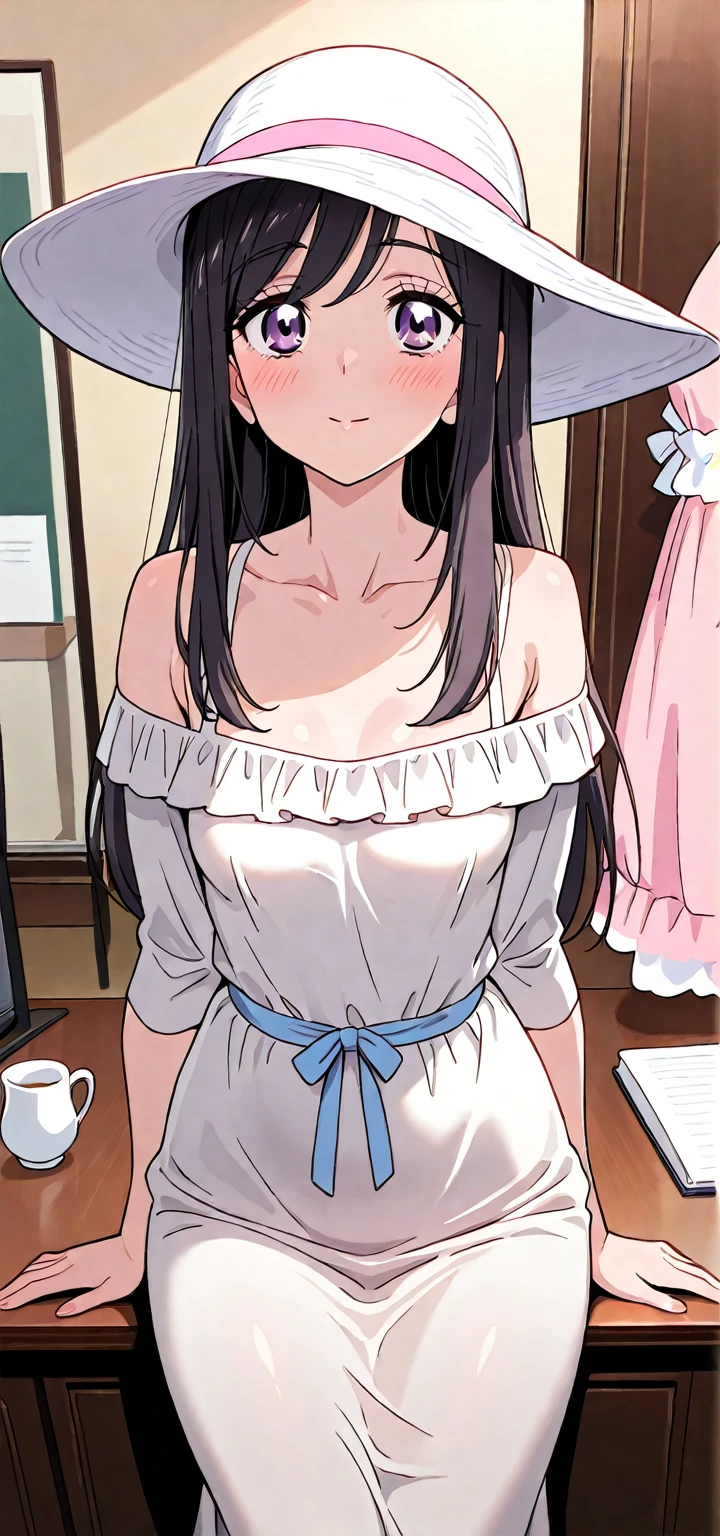 (Best quality, Masterpiece), Women's Culinary Magazine Cover, 1girll, 10years old, Amazing, adolable, A heartwarming smile, Hourglass figure, Wear floral dresses, aprons, delicacies, charact, schematics, ads, magazine title,cleavage,Off-the-shoulder attire,Raised sexy,Close-up shot