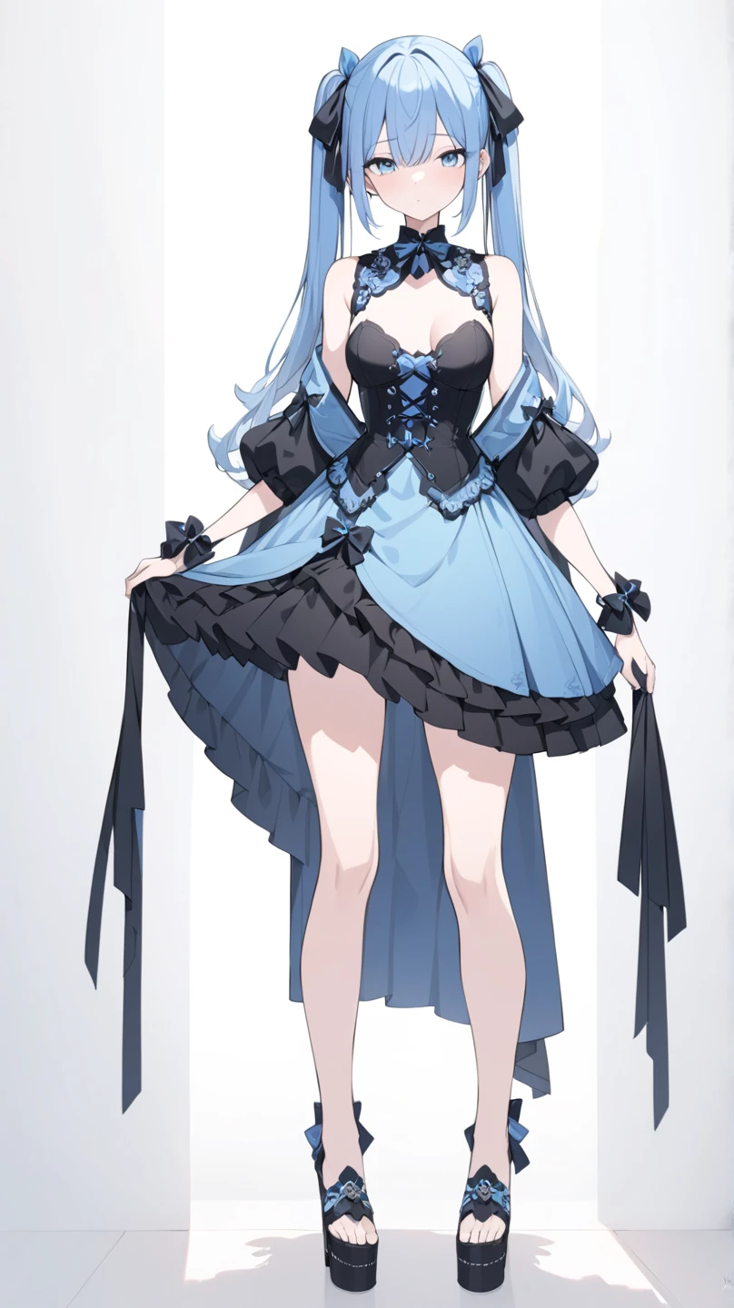 (masterpiece), best quality, expressive eyes, perfect face,1girl,sangonomiya_kokomi_(genshin impact),(cute idol dress:1.4),(big breasts),pink pearl earrings,thighhigh heels,underwater stage,cofetti,light pink hair,bow-shaped hair,cleavage,looking at viewer,smiles,bracelets, bangles, eyeshadows, eye liner,glistening eyes, hyper detailed eyes, intricate eyes, beautiful eye, blue eyes,standing,seductive pose,full-body shot