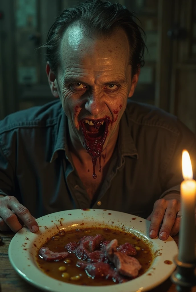 "  disgusting vomiting and nasran in the plate, Painting by Beksinsky, Bernie Wrightson, Trending on ArtStation, horrorporn film, creepypasta"He'll eat it all.Nowhere to go.Yes, for 100r, he will also lick the plate