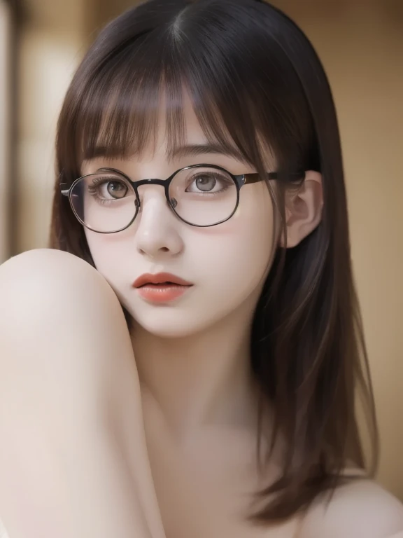 8k, masterpiece, RAW Photos, highest quality, Realistic, Highly detailed CG Unity 8k wallpaper, Written boundary depth, Cinematic Light, Ray Tracing，(Very beautiful face, Beautiful Lips, Beautiful Eyes), (dense beautiful skin) ,  One Girl, Very cute 14 year old Japanese girl,  Always wears glasses, Very lean body、 Body Type、 Young Body, Young Face,  Small breasts, Very few breasts, Very few, Flat Bust， 60cm AAA cup bust，Small Ass, Beautiful black long hair, Glossy latex bondage、Shinjuku Okubo Park at night、Up Leg、The cutest and sexiest photoshoot ever