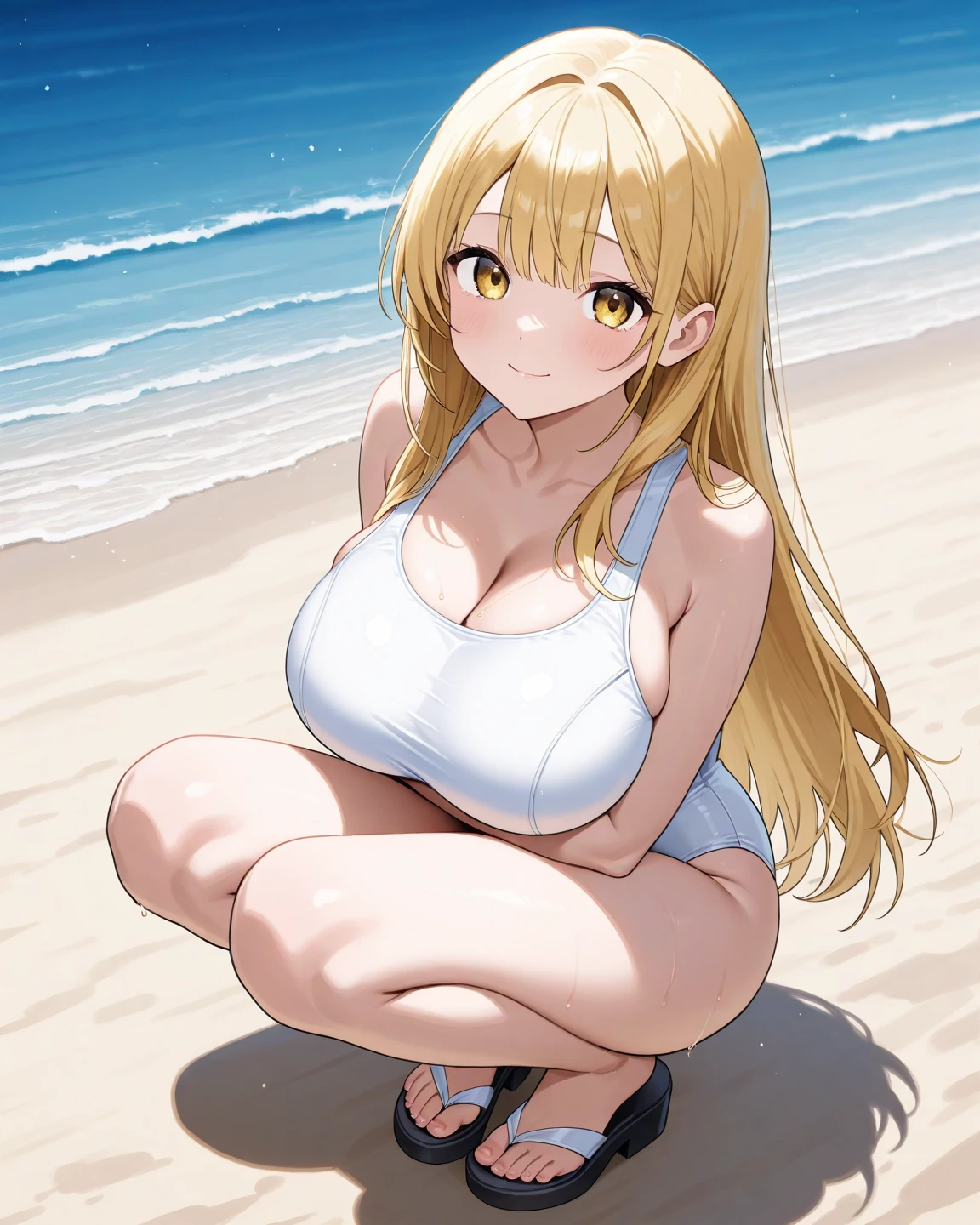 masterpiece、Soft Focus , Bright gradient watercolor、Tabletop, High resolution, 8k, Anime Women, Delicate and detailed writing 、Detailed digital illustration、high resolution, high quality、Detailed Background、Close-up photo、(((Two arms、Four fingers, One thumb)))、Detailed female face、
masterpiece、Huge landscape((Mystic Sea、Sandy Beach))、Beautiful girl、Huge boobs、Straw hat with yellow flower decoration、(all nude:1.3)