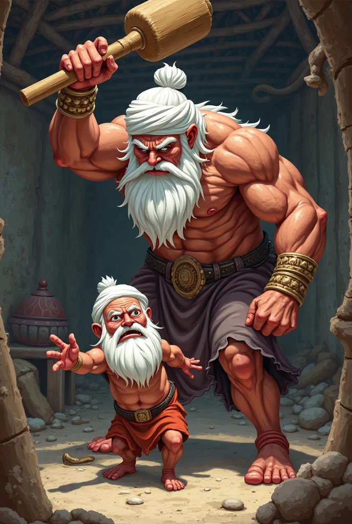 Help me replace it with an old Japanese giant with bulging muscles all over his body。In the sauna。Meat becomes very large。The flesh of the whole body is getting bigger，Hairy chested old man, old bodybuilder, 100-year-old old Japanese old man in sauna room, as big as a giant。Strong old man working out。The body is as big and bloated as a giant。Body muscle expansion。No pants。
