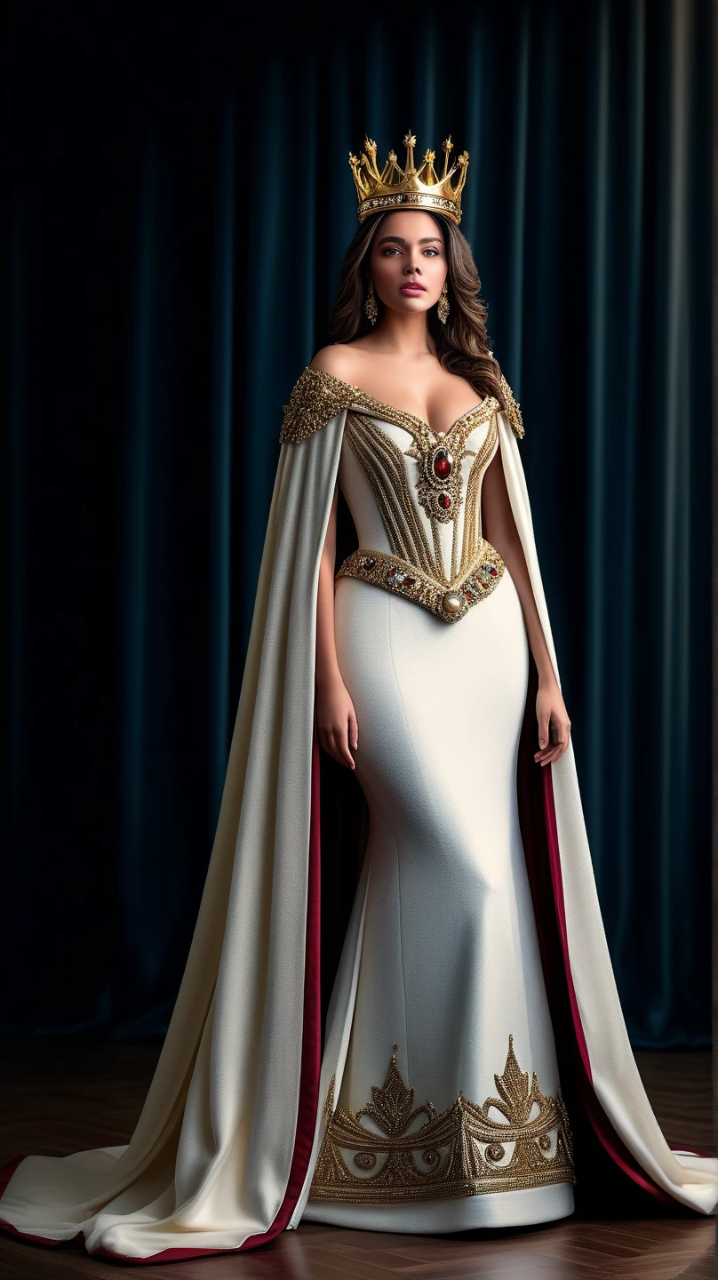 NSFW, (masterpiece, highest quality:1.5), ultra detailed, high resolution, 16k, the most beautiful face in the world, highly detailed beautiful face and eyes, shiny skin, fine cloth texture, perfect anatomy, BREAK, (the incarnation of beauty:1.3), (goddess of beauty:1.3), (gorgeous and stunning princess:1.3), perfect make-up, loving look, full of elegance. (full body:1.7), (three view drawing, front and back and side, character sheet:1.3)