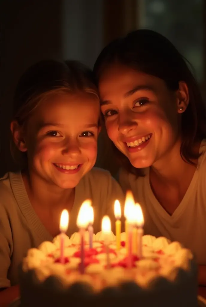 Mother and son pic where son age is 13 and mother is 33 ,son surprisly gift of flower bangles and small two per son cake to her mother in her birthday night .both are too much happy and mothers tears are reflect for her son love