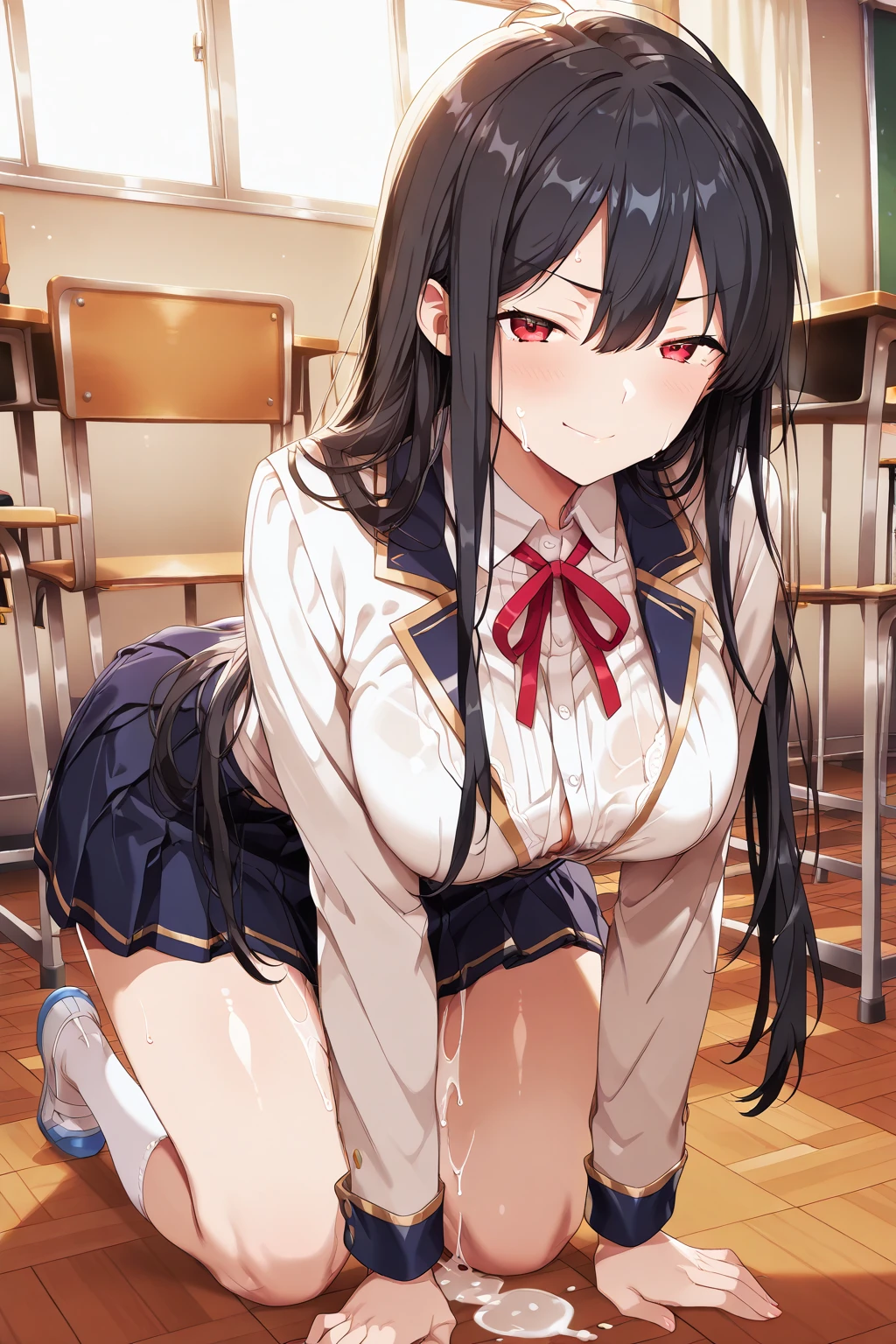 Masterpiece,Best Quality,ultra detail,1 girl,, wood table,Café,bright Eyes,waitress uniform,wide,small breasts,SMILE