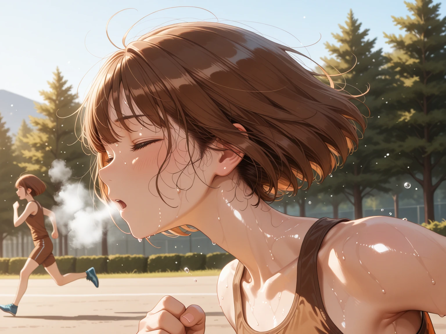 (((Browsing Caution, Close Up Facial  , Front view , From below , Movie angle))) ,(On all fours), break、（ 1girl、1boy）, 20-year-old, (close your eyes),(((Embarrassing, Excited, Fascinating, In the heat, orgasm,Blushing,shortness of breath, Very humid,vapor、Man grabbing woman&#39;s breastan behind))) , break (((Bright pink and green hair))),(Semi-long hair tied in one piece、Add a light pink ribbon to the end.:1.3),(((Two-part bangs , middle part, Bangs parted in the middle, Side-swept bangs))), (amount:1.3), (Small breasts:1.0) ,((Sweaty skin, Dripping , girl trembling with Sexual climax, Cum in pussy, pubic hair)) ,Thin dots, feminine, Slightly muscular, Dynamic pose,((((vagina,Sex, A boy and his penis,Heterolo, Women in front and men in back , dorsal position,  Cum in pussy, pubic hair)))), break, (((White - Solid - Short Sleeve - Safari Shirt   ,Bottomless))), break, (((Midnight,On the bed))),(masterpiece), (Realistic), (Highest quality), (Super detailed), wonderful, ((A face with attention to detail)) , clavicle, High resolution , (Super detailed), Smooth, 16K, Vibrant colors,vagina,Sex,