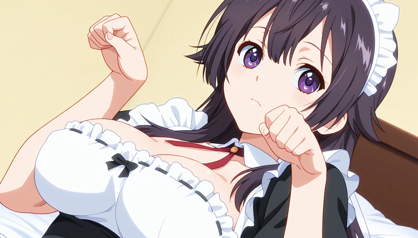 1girl, solo, best quality, masterpiece,   niko yazawa, looking at viewer, otonokizaka , anime color, :o, sad eyebrows, (girl rides on top of guy perfectly:1.3), (girl having sex:1.9), bedroom