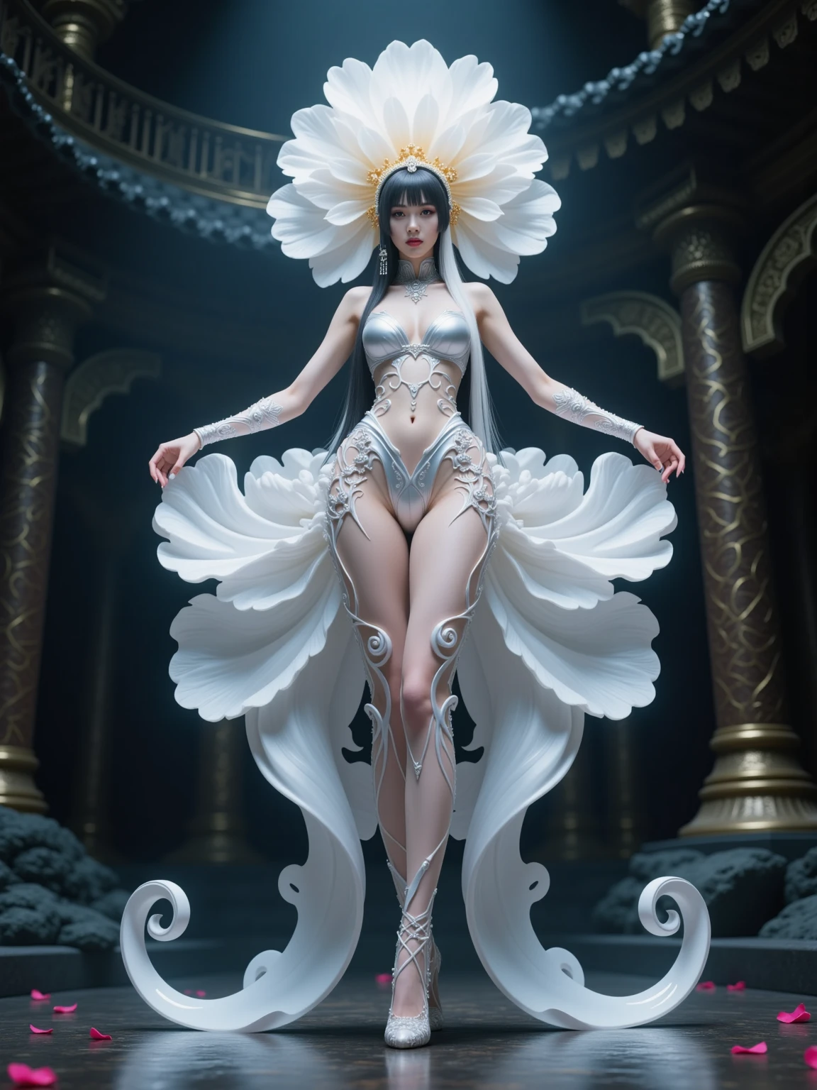 a pretty girl,perfect body figure,Long legs and thin waist,exquisite facial features,Like an angel,With dog earrown hair,scarf dress,tigh-high boots,has horns on its head,close to viewer,saluting,64 bit,realistically,极其realistically,(Best quality),)tmasterpiece, A high resolution, ((Original)), very detailed wallpaper,(Original:1.5),(tmasterpiece:1.3),(A high resolution:1.3),(Very detailed 32k wallpaper:1.3),(Best quality),Highest image quality,Beautiful CG,high high quality,High degree of completion,depth of fields,(1 girl:1.5), (An extremely delicate and beautiful girl:1.5),(Perfect full body detail:1.5),beautiful delicate nose,Beautiful and delicate lips,Beautiful exquisite eyes,(Clear eyes:1.3),美丽exquisite facial features,Beautiful and delicate face,Hand processing,Hand optimization,Hand detail optimization,Handmade details,The clothes are exquisite and beautiful,Complicated details,extreme detail portrayal,HighDynamicRange,detailedbackground,realistically,(Transparent PV iridescent color:1.3) ,Deep V body shot