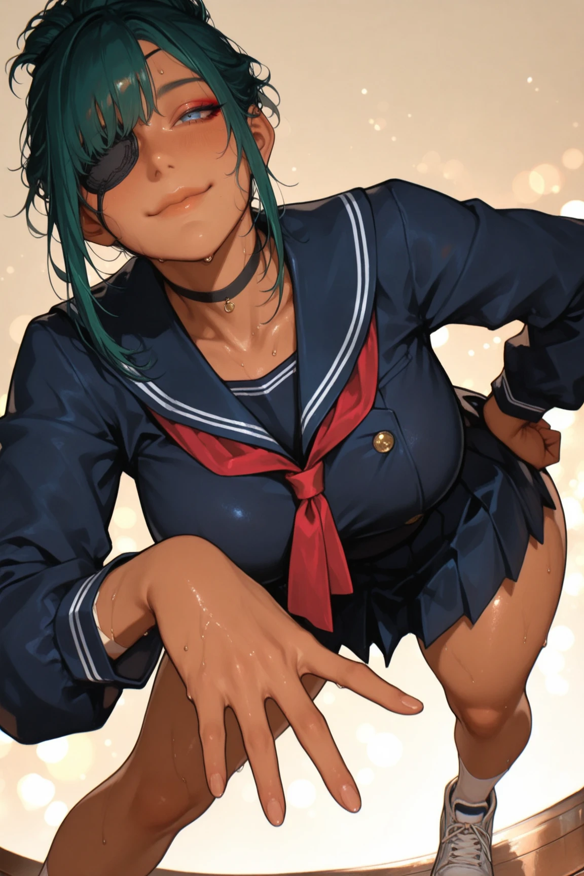 score_9, score_8_up, score_8, uncensored,
BREAK,
horny expression, naughty smirk, looking at viewer, Expressiveh, jewelry, huge tits, sagging breasts, source_anime, perfect eyes, expressive eyes ,ela, ela \(Rainbow Six Siege\), cat ears, green hair,1girl, solo, wide hips, huge breasts, large ass,1girl, 1femboy, Expressiveh, a beautiful 18 year old brazilian femboy anal sex, gangbang, foursome, (doggystyle), arched back, interracial, (femboy penis:1.3), leaking precum, body, smooth body, big round eyes, flat, (cute girly face, aroused, erect, hair strands, black hair, bangs, blush, (perfect eyes), deep blue eyes, choker, heart earrings, flat chest, ((feminine body)), (pigtails), sexy legs, (shiny oiled skin)), (sailor , top pulled up, pink ribbon, white thigh highs, skirt erection), reveal breasts, cum, male, open mouth, blushing, testicles, small breasts, wide hips, thick thighs, perky breast, ((smug)), orgasm, cum on face, ((classroom, blackboard)), ((expressiveh, twitching)), femboy looking at viewer, (3men waiting, cocks out), cinematic lighting, volumetric lighting, light on subject