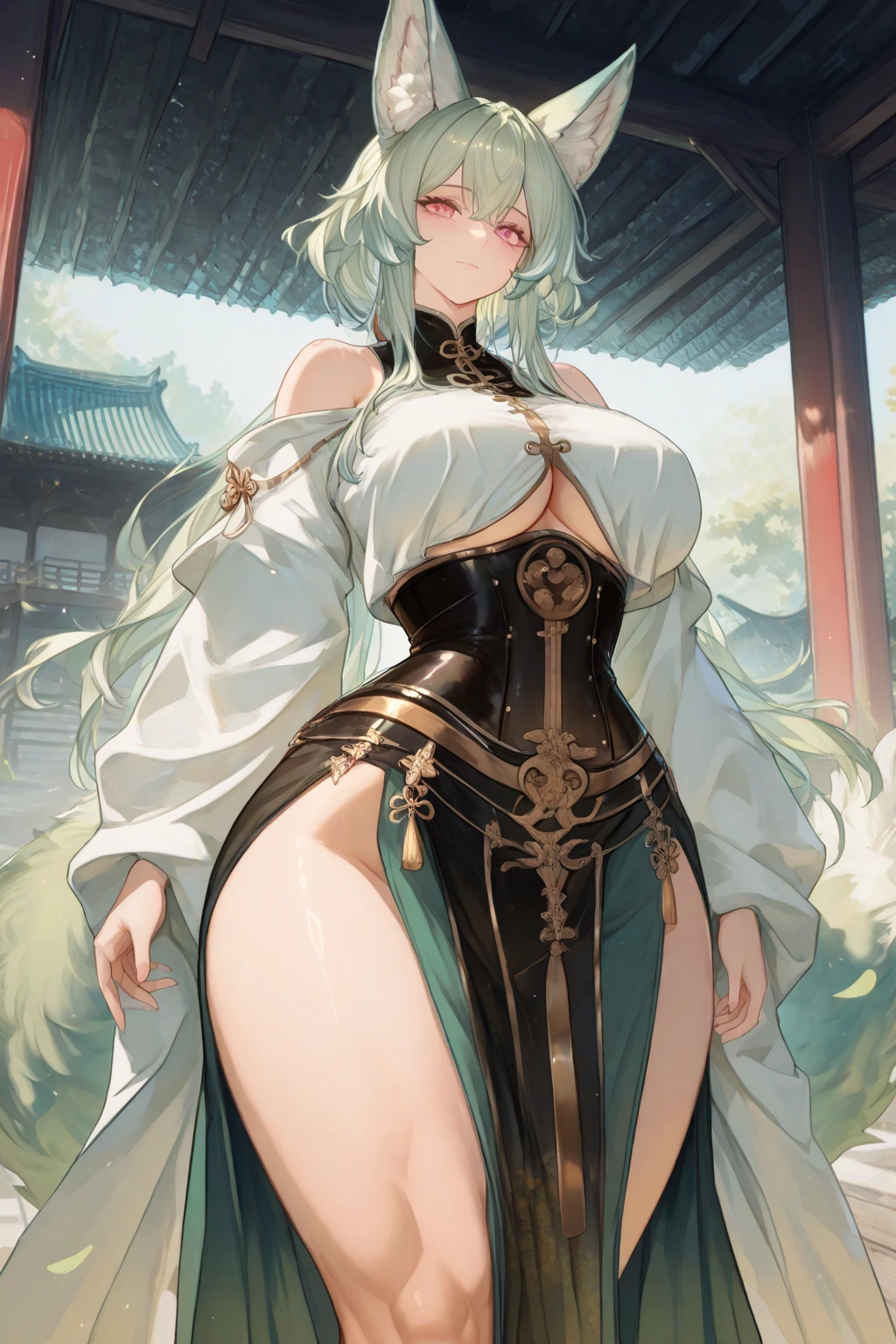 1female,45 yers old,Huge breasts, 独奏,coniferous forest, She has short silver hair, standing on your feet,Bigchest,Wet straight hair,Sweat profusely,drenched all over the body,Ancient Chinese nun,Wearing gold armor, From the front side, curlies, mostly cloudy sky,(((tmasterpiece),(Very detailed CG unity 8K wallpaper),best qualtiy,cinmatic lighting,detailed back ground,beatiful detailed eyes,Bright pupils,(Very fine and beautiful),(Beautiful and detailed eye description),ultra - detailed,tmasterpiece,)),facing at camera,A high resolution,ultra - detailed),beautifullegs,,Emotive expressions,Open-mouthed,Chest sagging,,extremely large bosom,Extremely colorful,Most detailed,fully body photo,The face is well lit