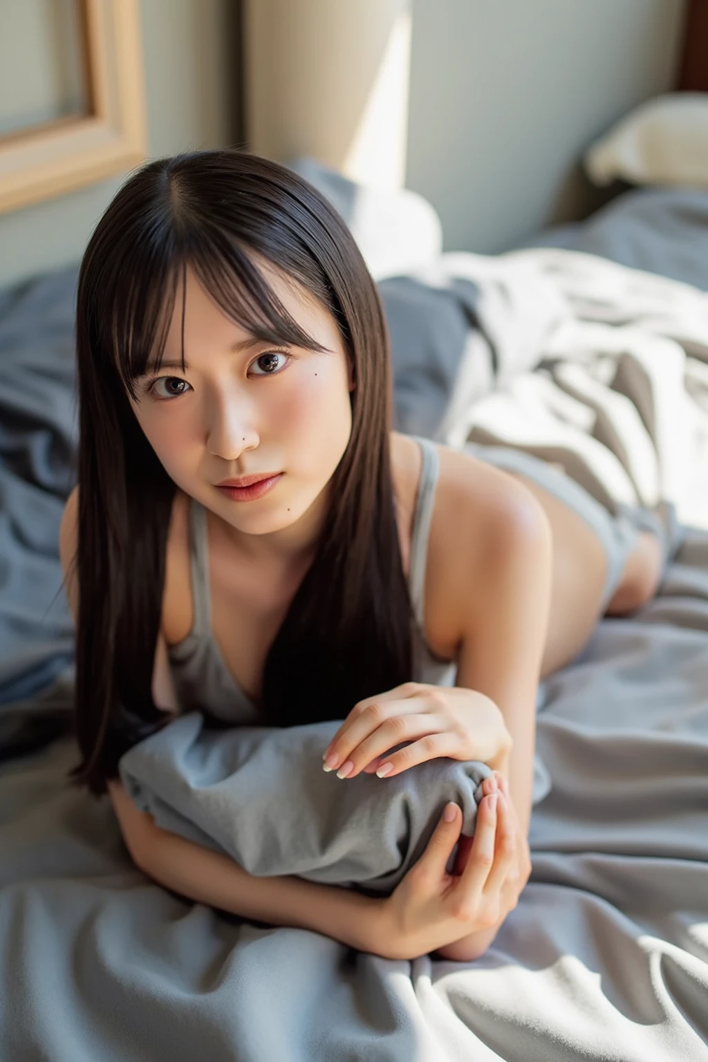 Small breasts,Expose.1 female,18-year-old,(Portrait in numbers:Mayu Yokota, Yuko Araki),black eye,Beautiful Face,(Thin skeletal surface+Delicate features、),Highly detailed face