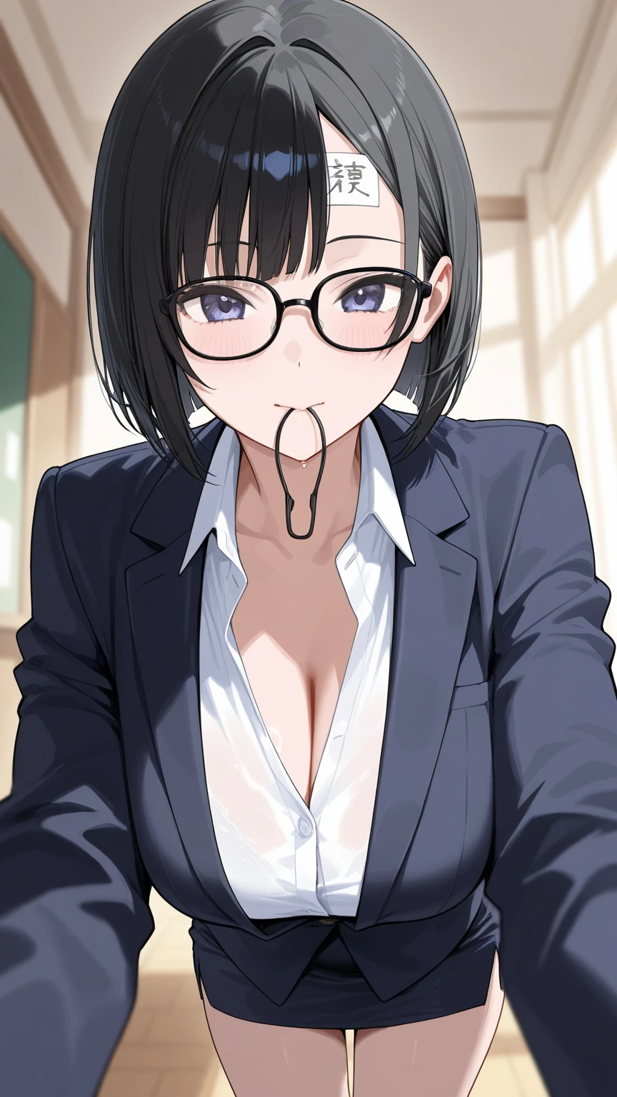 (unity 8k wallpape),(best quality),(high resolution),(ultra-detailed),(perfect anatomy),(beautiful detailed eyes),(4 men,1 woman),(women are bosses),(men surrounding women),(The woman is sitting on the floor),45 years old,giggling,black hair,mediumhair,whiteYshirt,Navy blue tight mini skirt,black rimmed glasses,career woman,Four subordinate men,((The guys are裸:1.8)),The guys areYshirtのみ着ている,Showing off his penis to a woman,semen dripping from penis,in the office at night,(I see men masturbating:1.8),