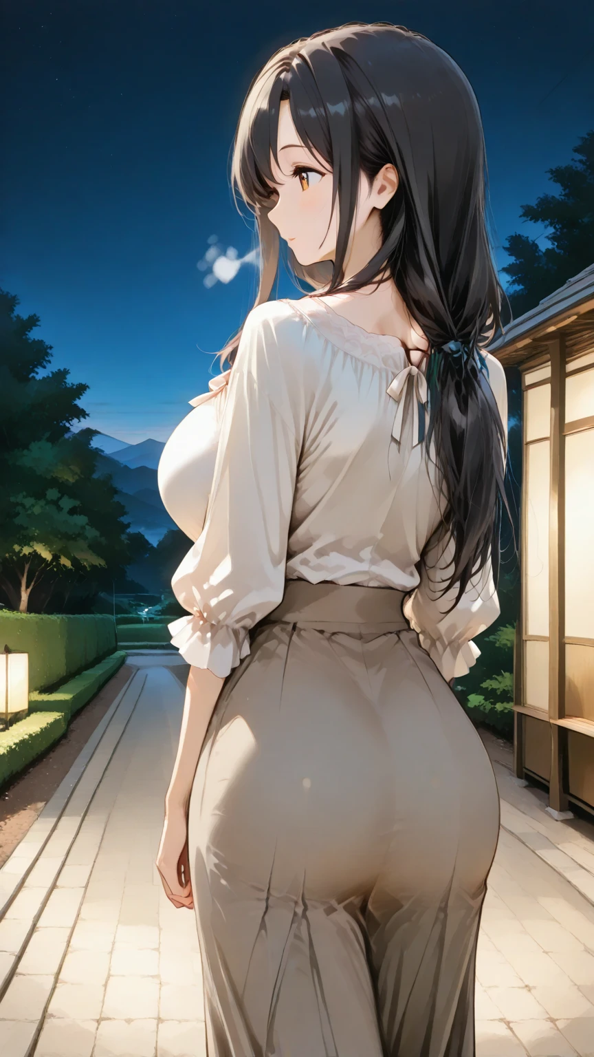milf, sex together ,sex from behind, doggy style sex, large_breasts, standing, solo , masterpiece, best quality, detailed face, detailed eyes, highres,score_9, score_8_up, score_7_up, score_6_up, 1girl, , mature female, black hair, long hair, black bra, black panties, seductive smile, balcony, railing, bent over, looking back, from behind, teasing, (covered in semen:1.4), (pussy:1.4) , (humiliated:1.5)