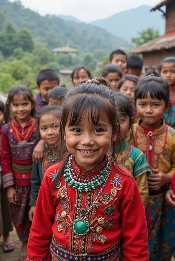 group of child girls and boys from the era of the Majapahit kingdom in Java Indonesia taking selfies and having fun,
smiling, masterpiece, best quality, (detailed face, detailed skin texture, ultra-detailed body), realistic,
24mm, 4k textures, DSLR, HDR, soft cinematic light, best 8k, insane details, intricate details, hyperdetailed,
hyper quality, great detail, ultra-detailed