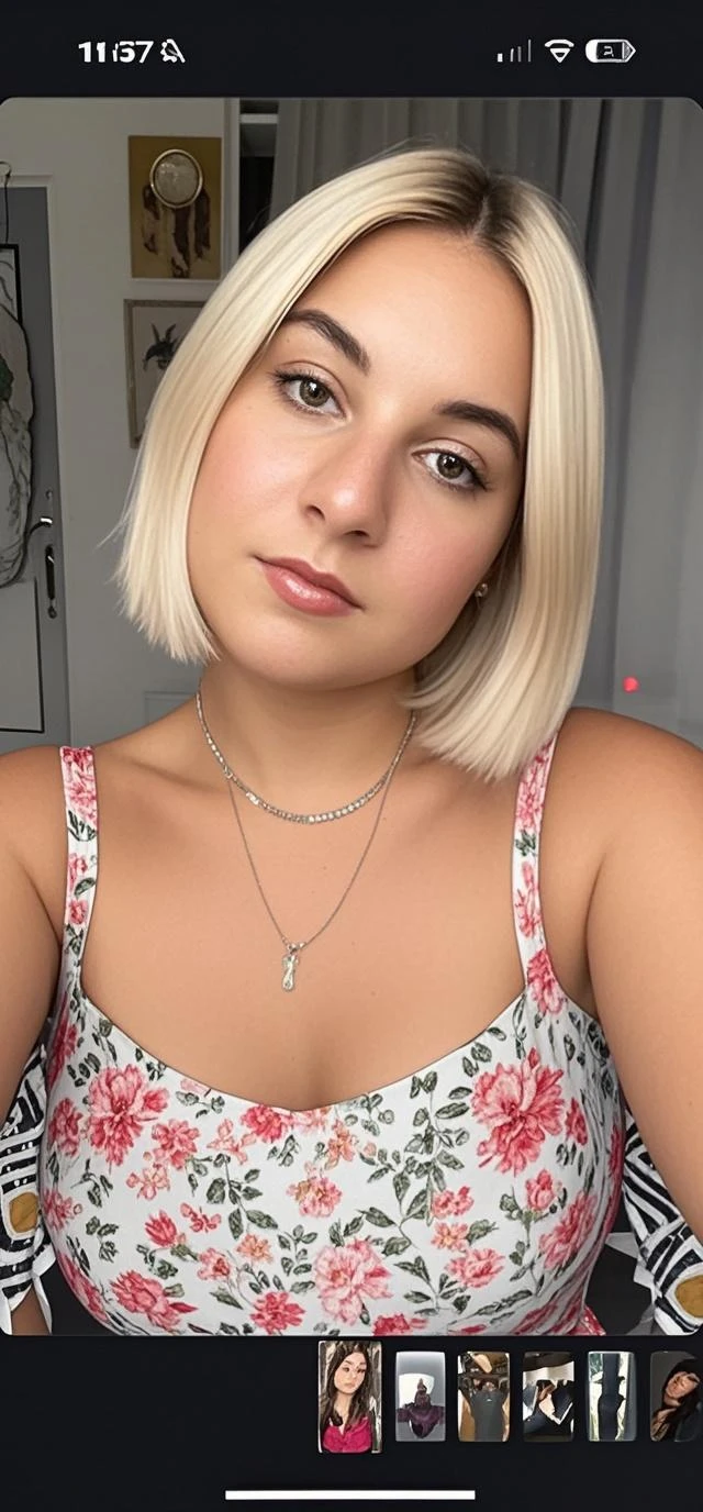 (8k, raw photo, Best Quality, masterpiece:1.2), (realist, photo-realist:1.37), ultra detailed, 1 chica Blonde Dj, Beautiful, Alone, beautiful detailed sky,detailed coffee,evening,Session,have a date,(nose blush),(smile:1.1),(Closed mouth),big breasts, seductive smile, great separation, Professional lighting, Sony A7R4, Zessie 50mm f1.8,,cross your arms behind your head:1.5,mole under the eye:1.2 medium breasts,beautiful detailed eyes,(sexy white dress:1.1),pleated skirt,(short hair:1.2),by the floating, he is a dj, purple background, not asian, blue eyes, Blonde, Blonde, purpple background, purple background como en un estudio fotografico, (full body) narrow waist, (PURPLE PLAIN BACKGROUND)
