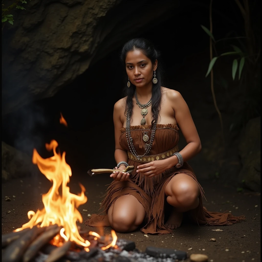 In the dense rainforests of Borneo, along the banks of the Kapuas River, the Dayak people gather for a vibrant festival. The scene unfolds amidst traditional longhouses adorned with intricate wood carvings and woven rattan mats, surrounded by towering dipterocarp trees and lush foliage.

The aroma of grilled fish and wild ferns fills the air, mingling with the fragrant smoke of agarwood and aromatic herbs used in Dayak cuisine. Women in woven ikat skirts and men adorned with brass jewelry and hornbill feathers gather around a central firepit, where ancestral stories and epic myths are shared through rhythmic drumming and melodious gong music.

Under a starlit sky and the canopy of ancient trees, a woman with open eyes and a radiant smile leads a ceremonial dance, her movements reflecting the harmony between humans and spirits of the forest. Children play amidst the flickering firelight, while elders impart traditional knowledge and rituals that honor the spirits of the land and river.

As the rhythms of nature merge with the heartbeat of the community, the Dayak people celebrate their cultural heritage with reverence and joy, embodying a deep connection to the rainforest and the spirits that inhabit it.

