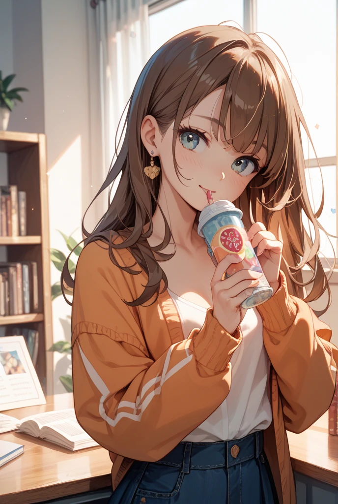 a sun ayuuki, a sun a yuuki, Long Hair, Brown Hair, (Brown eyes:1.8), ponytail,Sweat,濡れて透けたTank top,Tank top,Belly button,happy smile, smile, Open your mouth,Shorts,barefoot,Sitting on the sofa,Holding an ice cream in one hand,noon,Clear skies,
Break indoors,room,
壊す looking at viewer,Systemic
break (masterpiece:1.2), Highest quality, High resolution, unity 8k wallpaper, (shape:0.8), (Fine and beautiful eyes:1.6), Highly detailed face, Perfect lighting, Highly detailed CG, (Perfect hands, Perfect Anatomy),