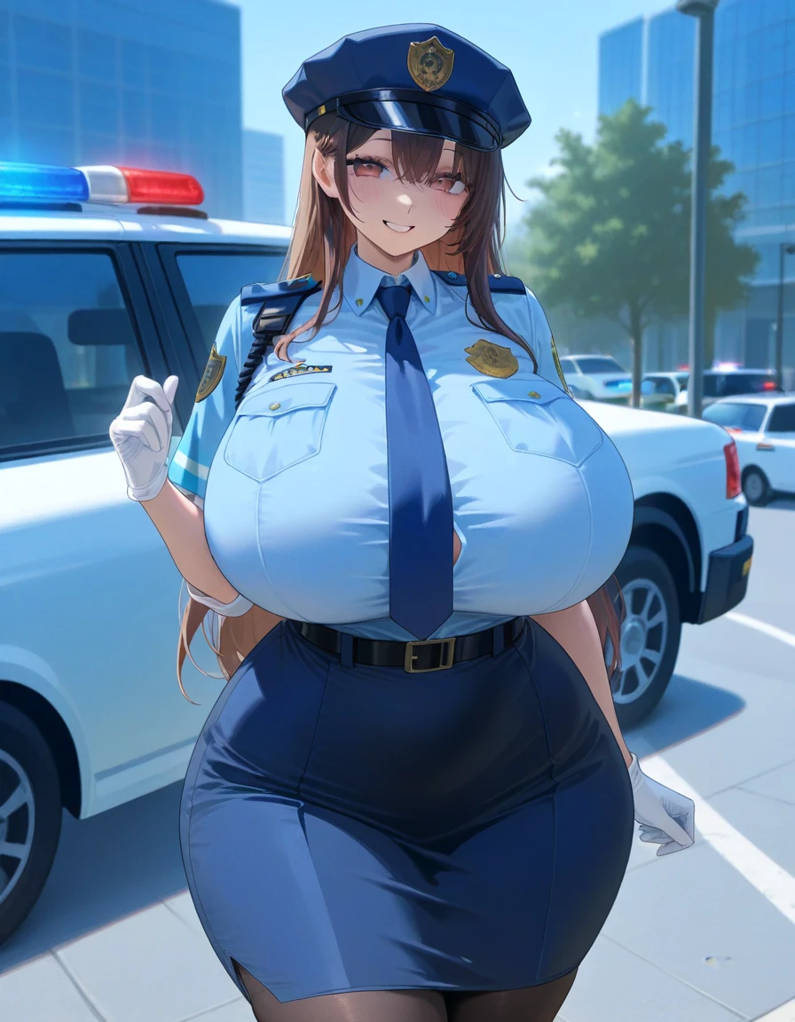 Huge thick police woman