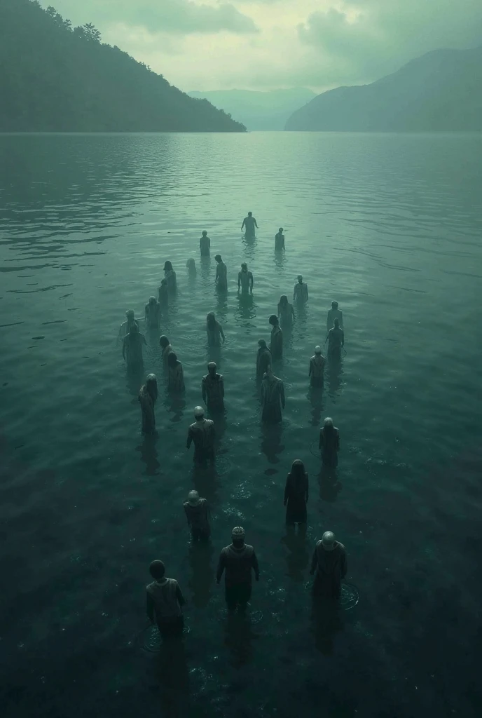 Dead bodies floated in the flood