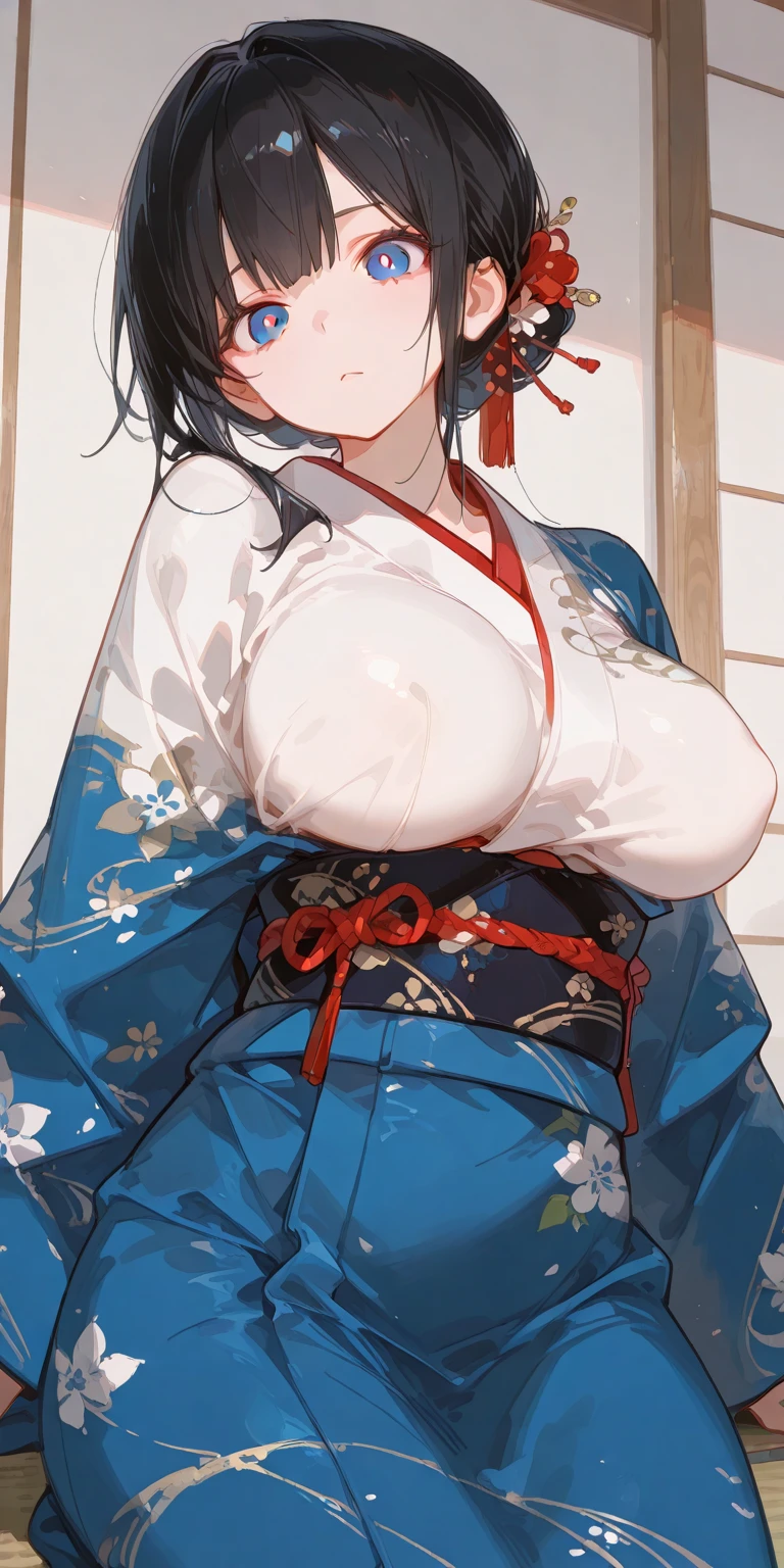 Period drama manga style　A 15-year-old super beautiful Chinese girl with black hair in a bun cut(1 person)　She is wearing a royal long-sleeved Chinese dress　She wrestles with the perverted old emperor　She cries　She exposes her nipples and starts wrestling with a guy