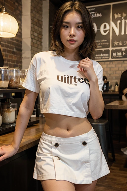 a very pretty girl,Young Face, huge smile, 10 yo,Brown hair, White T-shirt,Denim skirt,extended downblouse,
a bar counter,Holding a beer mug,Holding beer with both hands,
独奏,1girl in,nsfw
BREAK
(masutepiece, Best Quality,Ultra-detailed)