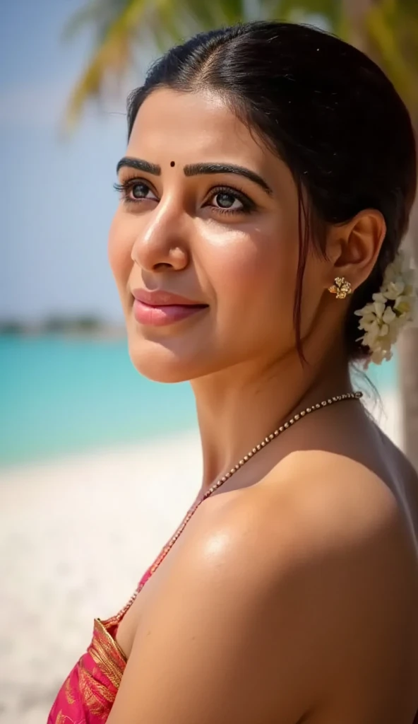 ((RAW, analog style)), face, extremely detailed full body color photo of a 29 y.o girl, beautiful face, beautiful eyes, ((small nose)), big natural lips, ((fabric dress)), big huge breasts with bra, healthy body, beach, ((film grain, skin details, high detailed skin texture, 8k hdr, dslr)), indian female model rubina tandon, close-up picture of rubina tandon, Sexy figure, hot looks, long hair, sparkling day dreams eyes, photography taken by t. K padmini, 1990s