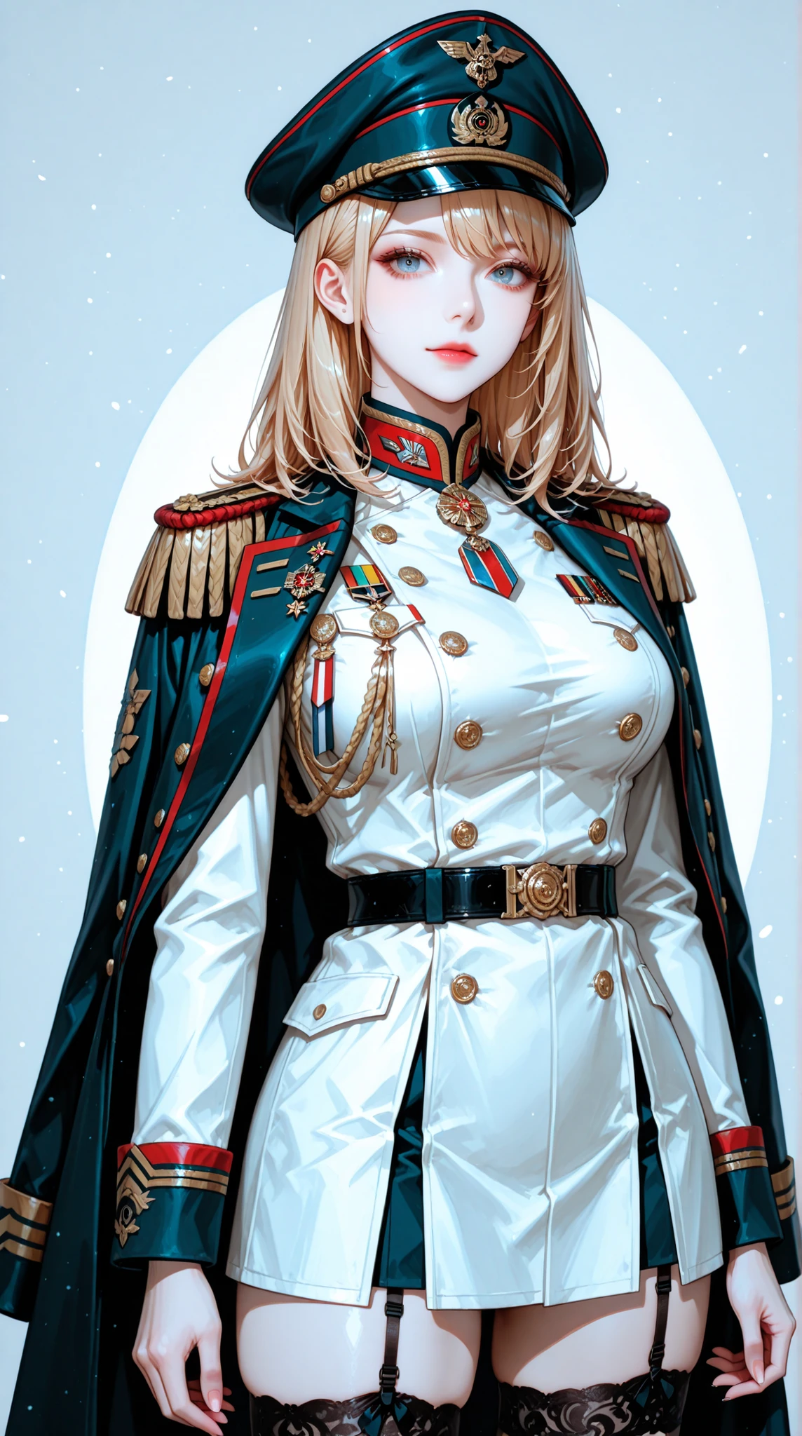 womanhood, Military uniform, Epaulettes, Medals, garter stockings