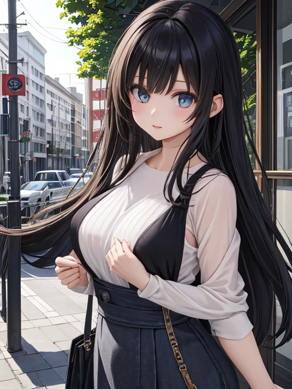 black hair, sexy, large breast, santa dress