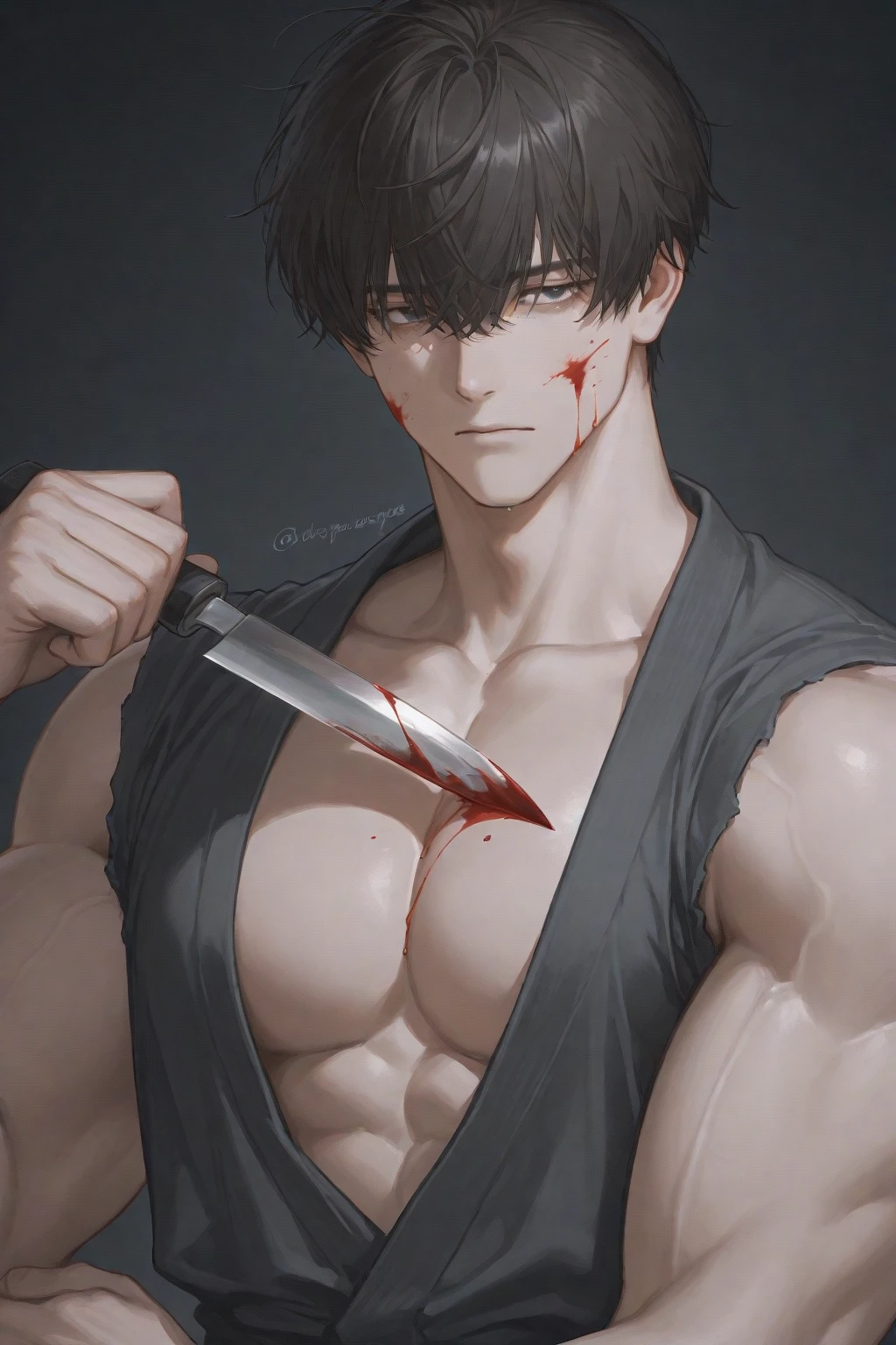 Muscle  sounding anime man

