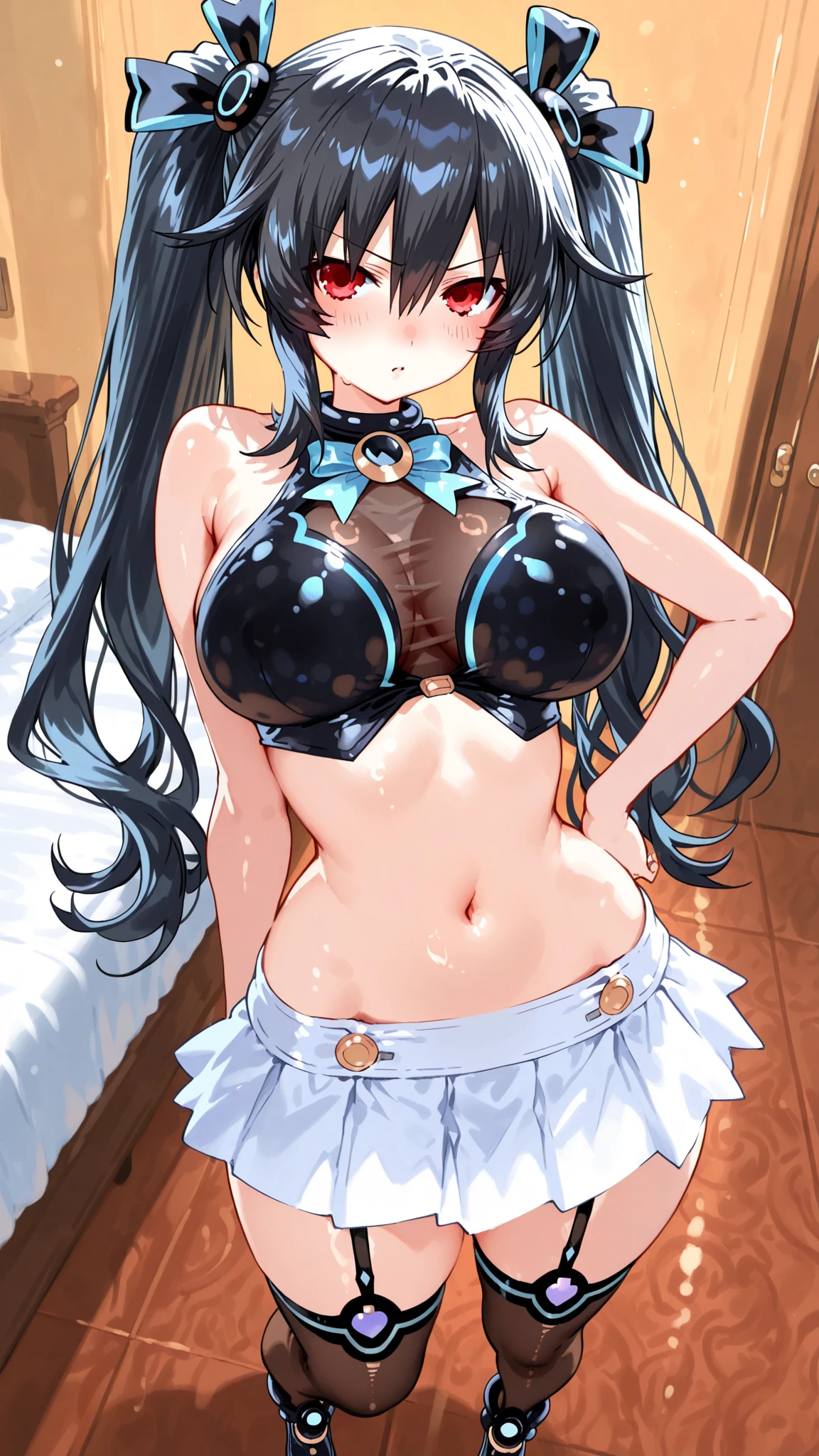 25-year-old female,Slim body,Wearing jeans,Clothes become translucent due to sweat sticking to the skin,Showing off her curvy figure。With plump breasts and round buttocks,The jeans were clinging to her body.,Sweaty,Blushing cheeks,Looking shy and embarrassed,Nervousness,Black long hair,big eyes,Beautiful face,Wear a white loose T-shirt,The hem of the T-shirt covers part of the lower body,Kneel in front of the mirror,Hands grasp the chest,Breast deformation,Fingers sink into breasts,Expression of surprise and confusion,Stick out your tongue,White fluid leaking from chest,Red cheeks,Slight sweating。