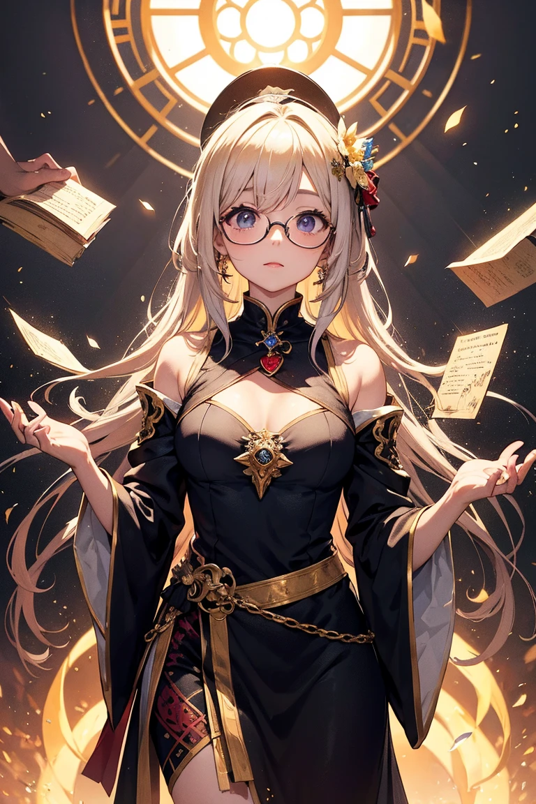 Chinese idol girl Mature Woman Blonde wavy hair with bangs (Bright red rouge lips) Super big boobs Chubby Plump Super big butt ((Rimless glasses)) Big eyes SakuraFubuki ((Gorgeous super shiny purple long cheongsam)) ((Knee-high boots)) garter belt 8K Photorealistic ((Cherry tree in full bloom)) (A large amount of falling cherry blossom petals) ((Sunrise at dawn)) ((正座して座るBack view)) ((Turn around and make eye contact)) Depicted from above Back view