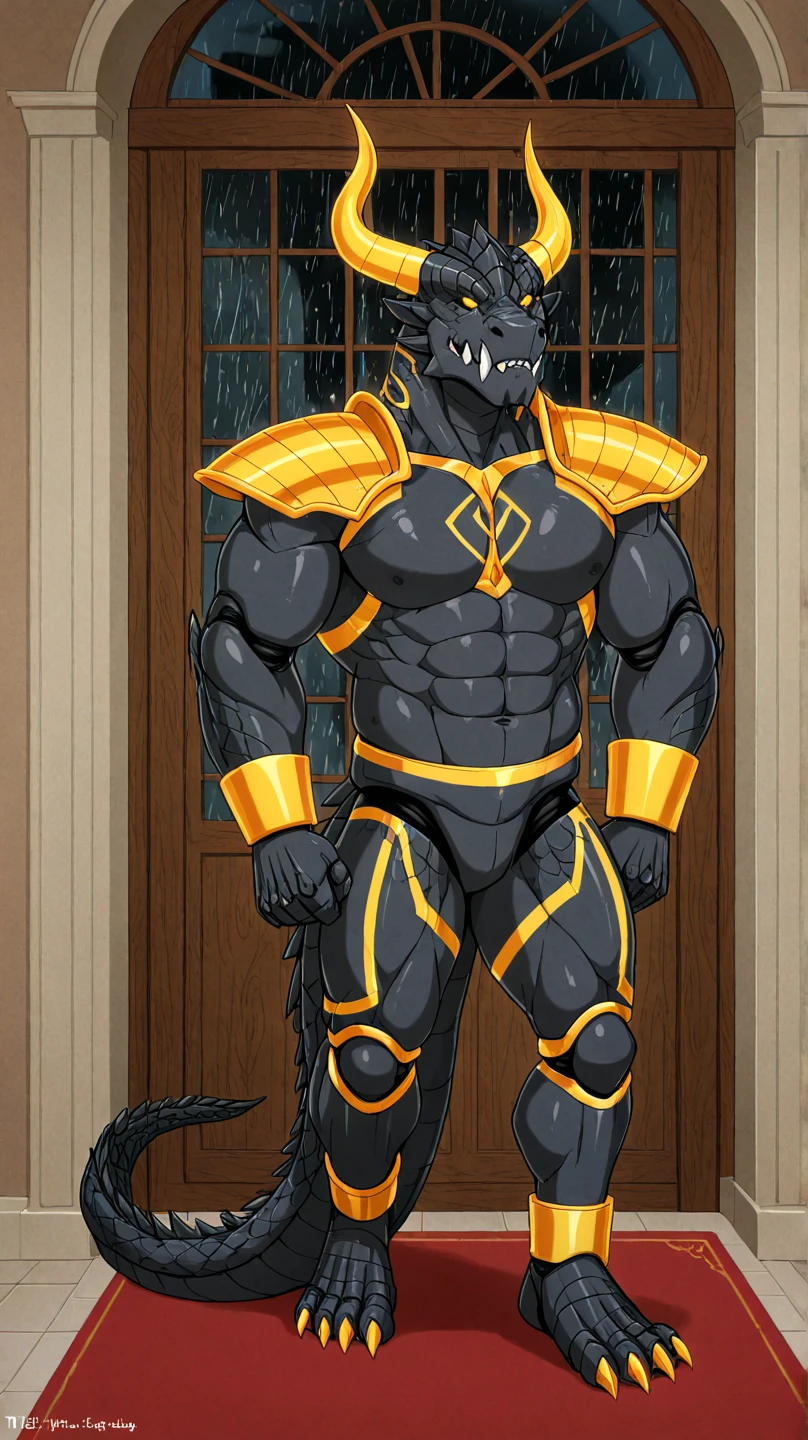 nj5furry, Pieza maestra, mejor calidad, High resolution, Pintura digital \(arte\), por (Por Canyne Khai, (Por Takemoto Arashi), por Null-Ghost, por kiyosan, por milkytiger1145), MontgomeryGator, mecha, animatrónico, articulaciones, robotic joints, robot, robot no humanoide, solo, 1antro macho, 1er grado, scalie, alligator, Mohawk Rojo, Gafas de sol Star, Cola de cocodrilo, cuerpo completo, Dinero clave, Guantes sin dedos, Ojos detallados, ojos rojos, Ojuelos, Ojuelos, sombras, sonrisa, Sonriente, glowing light particles, light particles, burbujas brillantes, nubes, sombras, in the room, Standingn, Guardarropa, cama, ventana, con un gran bulto en la ropa interior, Hacer que los brazos de lata vuelvan a ser