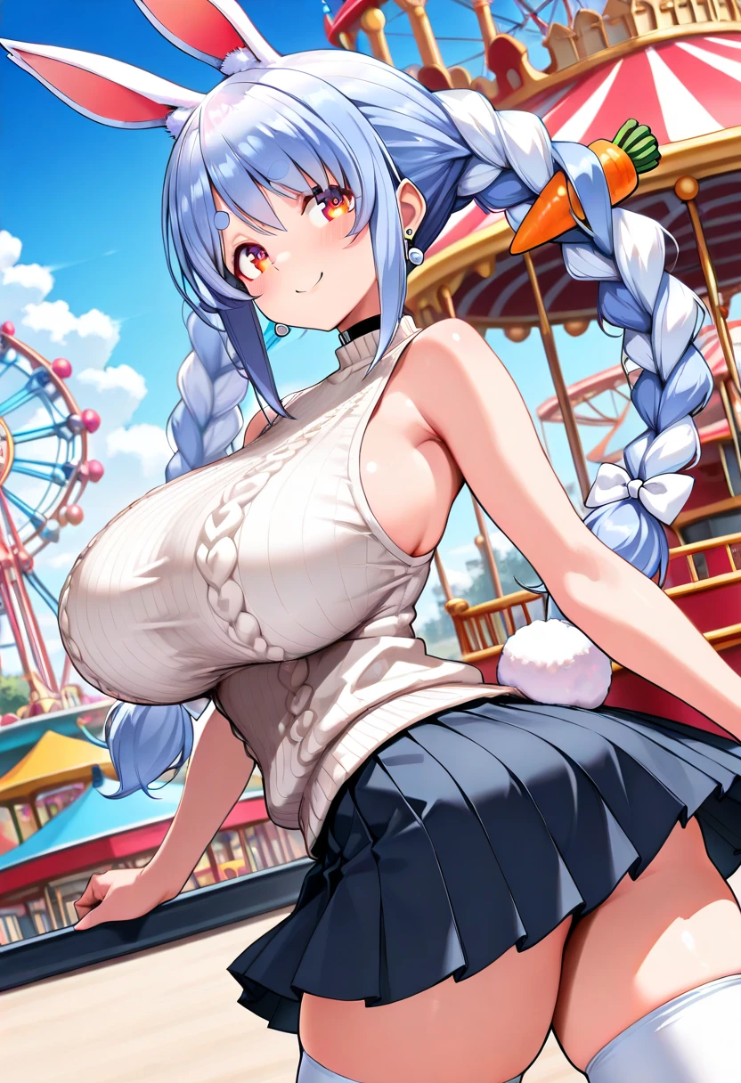However,Pokémon,blue and pink hair,yellow clothes,(big big tits:1.4),squat,pubic hair:1.2,a smiling look,