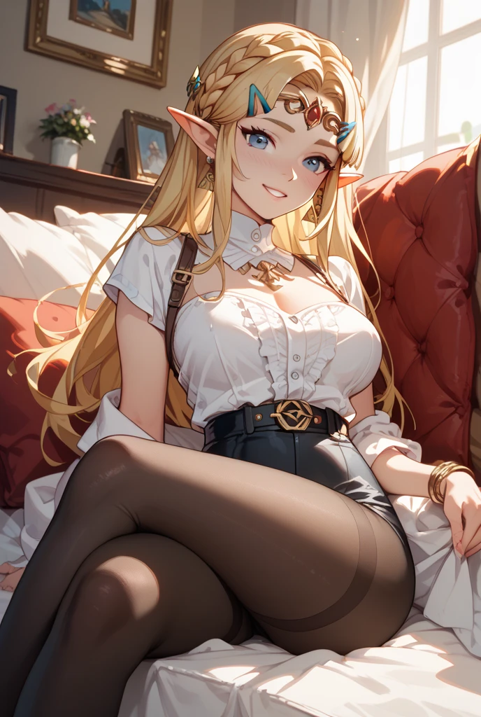 With the given theme "Solo, elf woman, mature:1.4, long blonde hair, hoop earrings, black eyeliner, black eyeshadow, black tank top, ripped blue jeans, lounging in armchair," here is the Stable Diffusion prompt:

"Solo, mature elf woman:1.4 with stunning long blonde hair, wearing hoop earrings. Her eyes are accentuated with black eyeliner and eyeshadow, enhancing her mesmerizing gaze. She's dressed in a stylish black tank top and ripped blue jeans. A perfect blend of elegance and rebellion, she's effortlessly lounging in an armchair.

The scene is depicted using a medium that enhances the artistic style, such as a detailed illustration or a beautifully rendered oil painting.

The colors in the artwork are vibrant and vivid, providing a realistic and photorealistic:1.37 portrayal of the elf woman. The lighting is expertly crafted, with studio lighting techniques creating an atmosphere of depth and allure.

The overall image quality is of the highest caliber, with best quality, 4k, 8k, highres, masterpiece:1.2 resolution. Every detail is captured with ultra-detailed precision, showcasing the elf woman's ethereal beauty and intricate features.

This artwork embodies a concept where the elf woman stands as a solitary figure, exuding confidence and grace. The composition ensures that the focal point remains the elf woman herself, emphasizing her presence in the scene.

Let the viewer immerse themselves in this magnificent artwork, filled with astonishing details and a harmonious blend of colors.

Capture the essence of this captivating, mature elf woman as she relaxes in the armchair, radiating an aura of enchantment and mystery."
