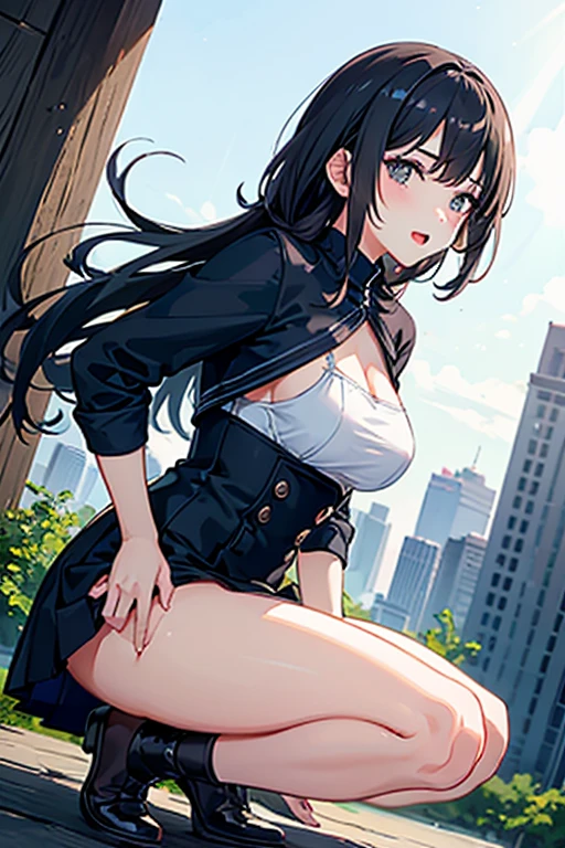 ((Best illustrations)) Brazilian Girls, Redhead, Teenage body, Black Top, Black tight skirt, Black boots, Cityscape, building, Skyline, sunset, Silhouette reflected in the clouds, Contemplative. ((Toddler girl)) ((5 years old))((naked)) ((nsfw))Long Hair((See-through clothing)) ((She lifts up her transparent skirt to reveal her crotch))((She opens her transparent chest to reveal her breasts.))((No panties))