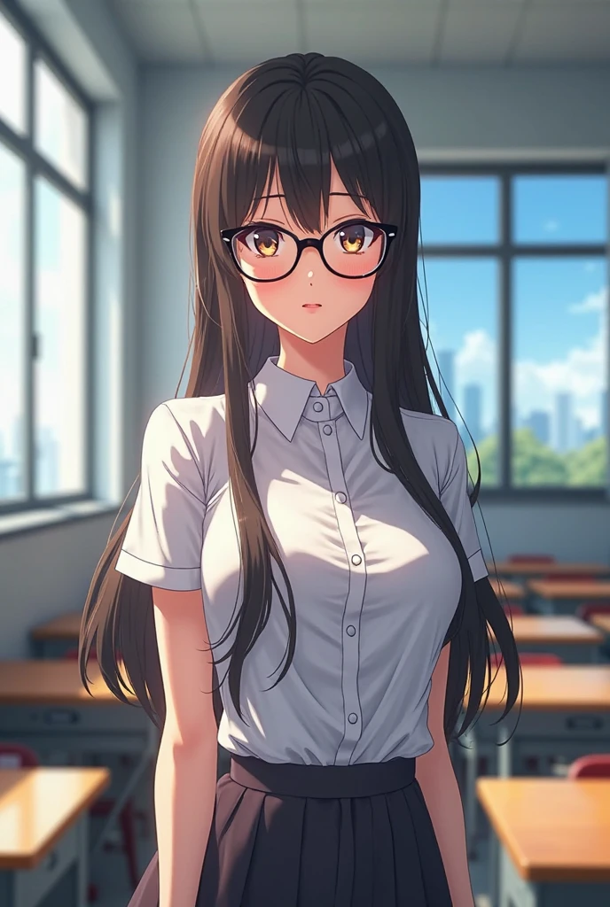 masterpiece, Highest quality, 8K, 1. Young Japanese Woman, Intellectual look, library, focusing, Surrounded by books, Glasses, Casual clothing, Natural hairstyle, Soft Light, Professional photography, Portraiture, Upper Body, Sophisticated, (Eye and facial details:1.2), Warm atmosphere