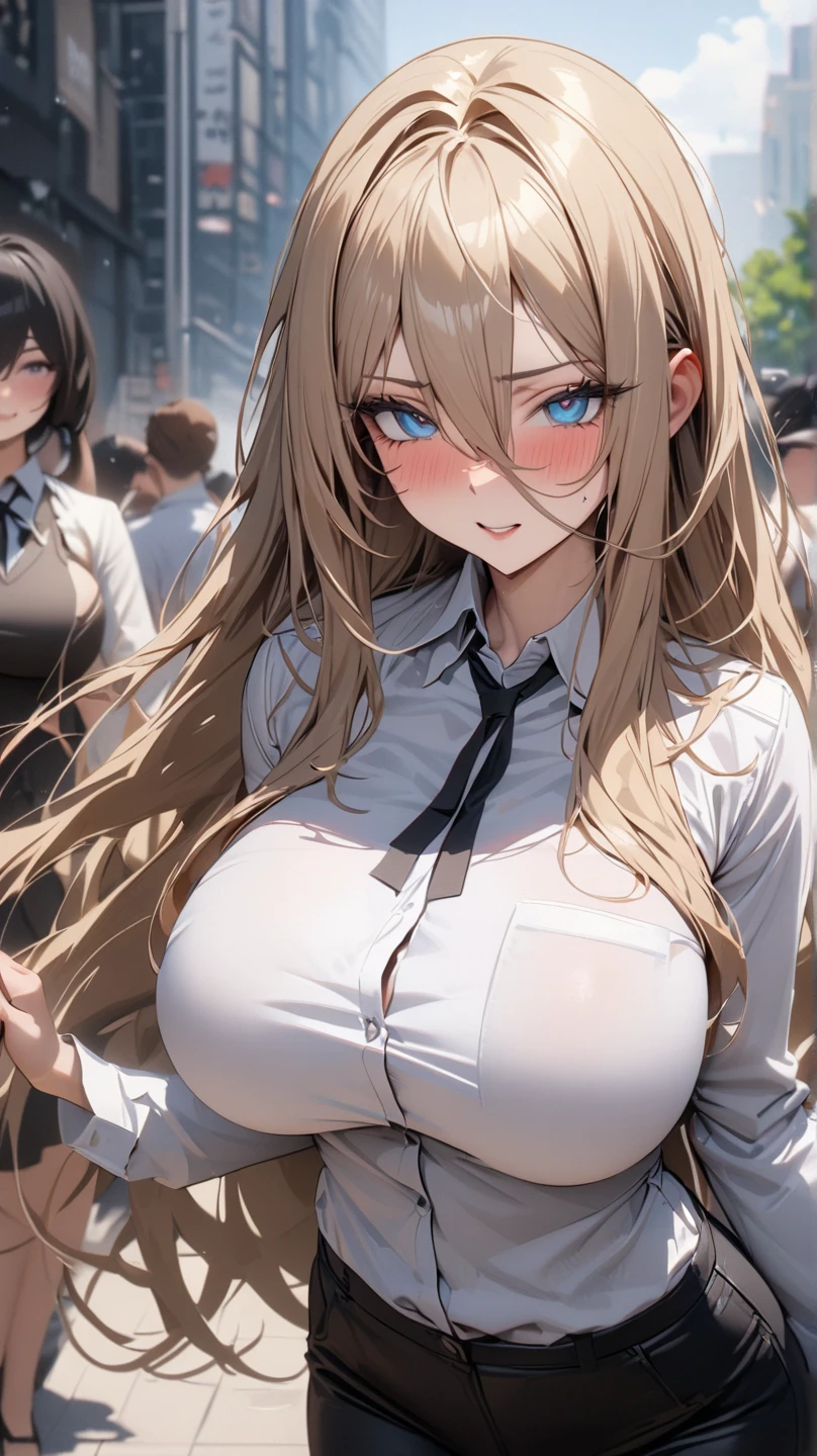 highest quality、All limbs、full finger、Slender beauty、straight hair、brown hair、Dereste、green, white and purple idol costume、((no panties))、high socks、beautiful big breasts、live stage、sing、dancing、big smile、((expression of ecstasy、Looks embarrassed、Making sexual advances in a busy public place))、perfect body、beautiful breasts、nipple、tits、Thighhighs、thighs、Love juice dripping from the pussy