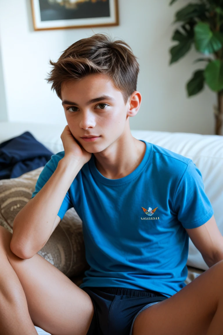 Change background, t-shirt,handsome boy ,age-16year old, realistic face,ultra HD 4k
