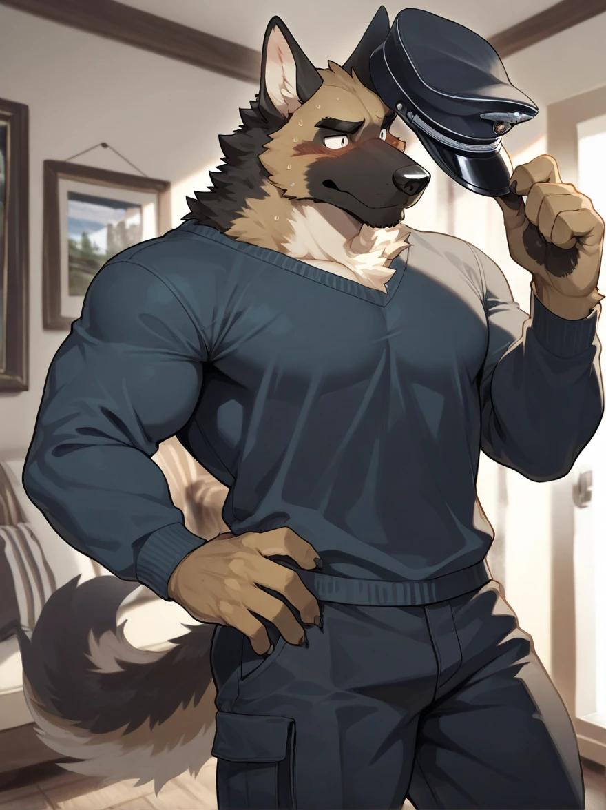 Haida from aggratzuko haida muscular and big chest and big penis under his clothes and gay