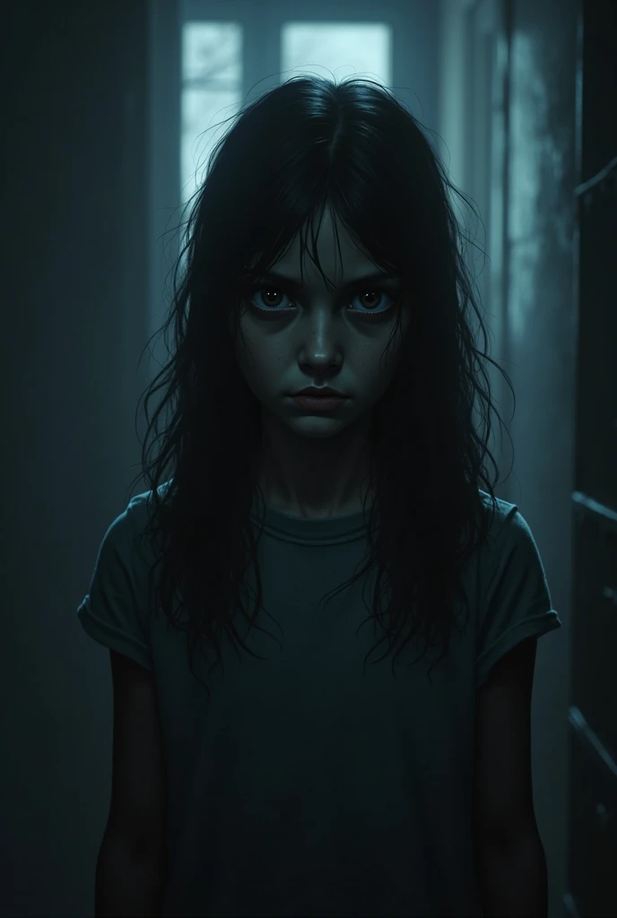 Make a book cover of a shocked and broken teenage girl