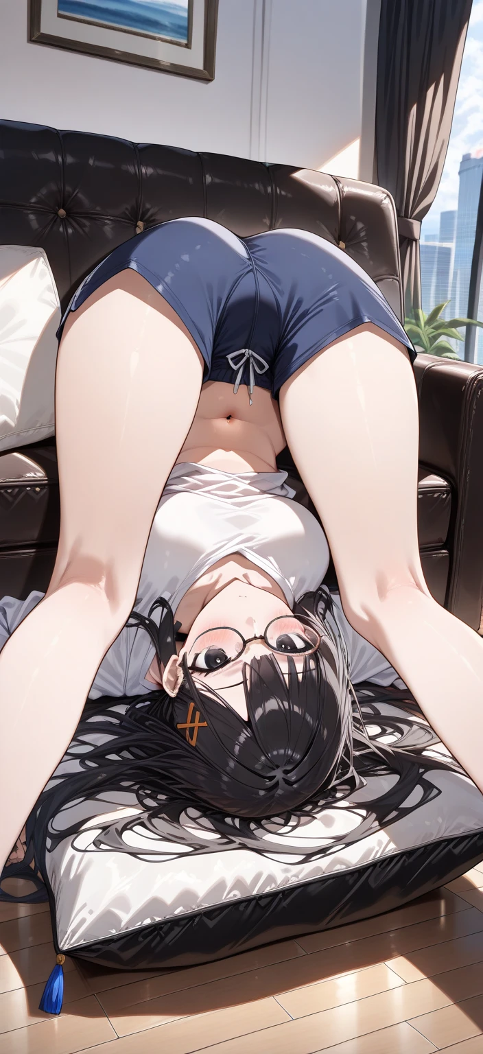 15 year old girl in panties lying with legs up