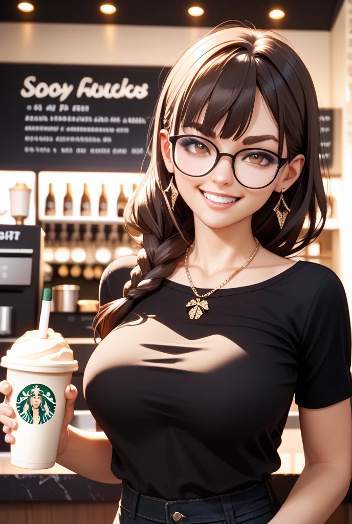 good anatomy, masterpiece, best quality, 4k, 8k, professional photography, soft light, sharp focus,1girl,
meme_iced_latte_with_breast_milk_ownwaifu, ownwaifu,starbucks,
cafe, blurry background, bokeh, light particles, apron, barista, breasts, collarbone, cup, green_apron, coffee, holding, holding_cup,
iced_latte_with_breast_milk_(meme), looking_at_viewer, meme, naked_apron, sideboob, solo, curvy, narrow waist, ANIME_Short hair,breasts,huge breasts,large breasts,bangs,blue eyes,sidelocks,lipstick,makeup,black hair,hair between eyes,red lips,eyebrows visible through hair,