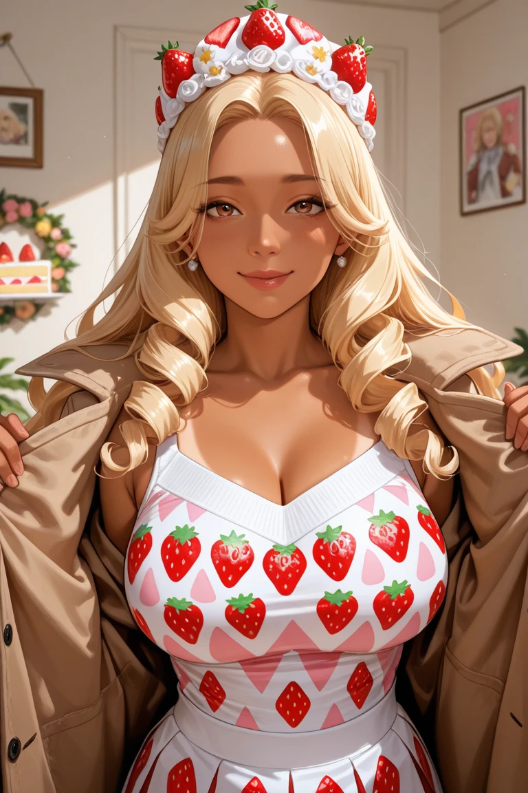 (best quality,highres),(realistic:1.37),(portrait),(studio lighting), ,solo mature woman,curvy, giant breasts, giant ass,straight strawberry blonde hair, dusty blue eyes,full lips, seductive, choker, dress as a cop