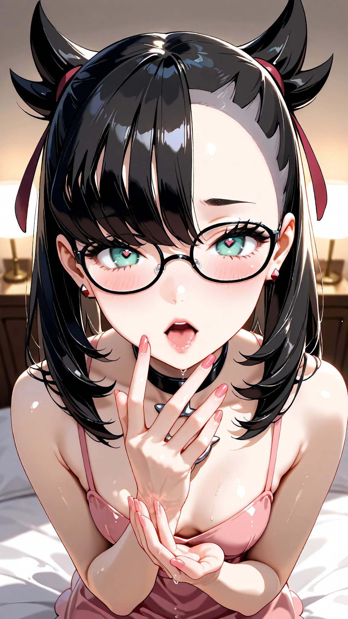 Sexy girl big boobs sucking dick with eye glasses