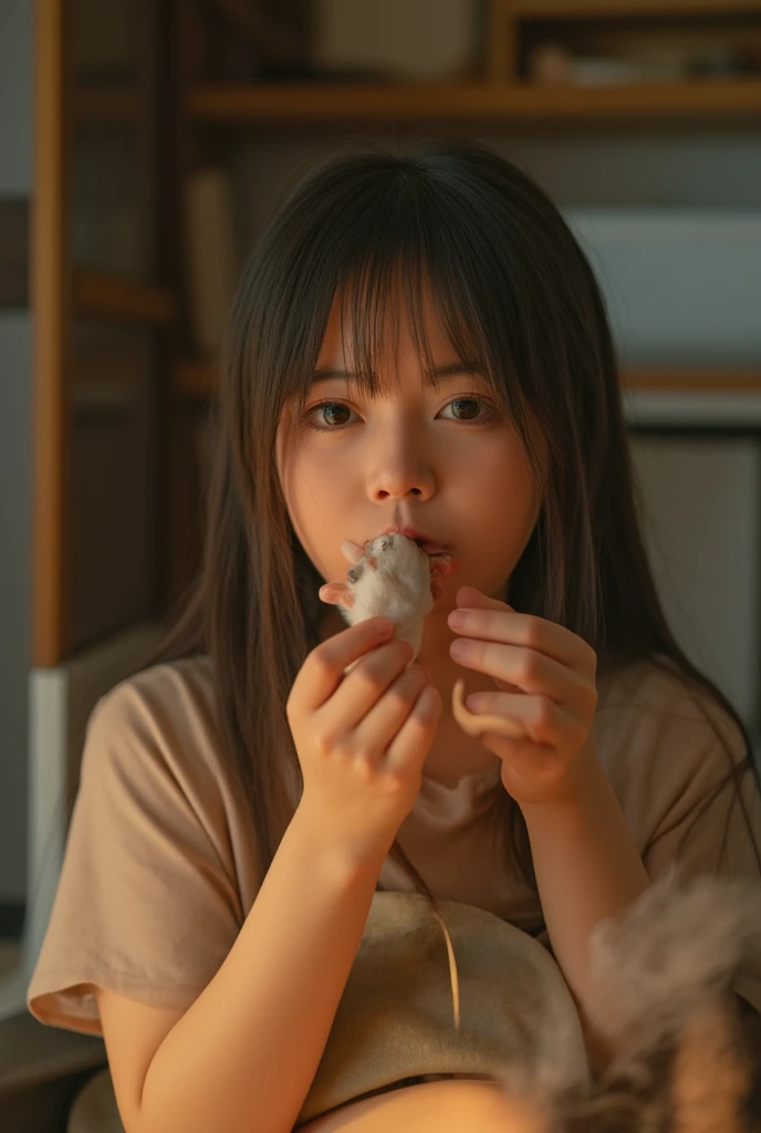 Person eating a lot 