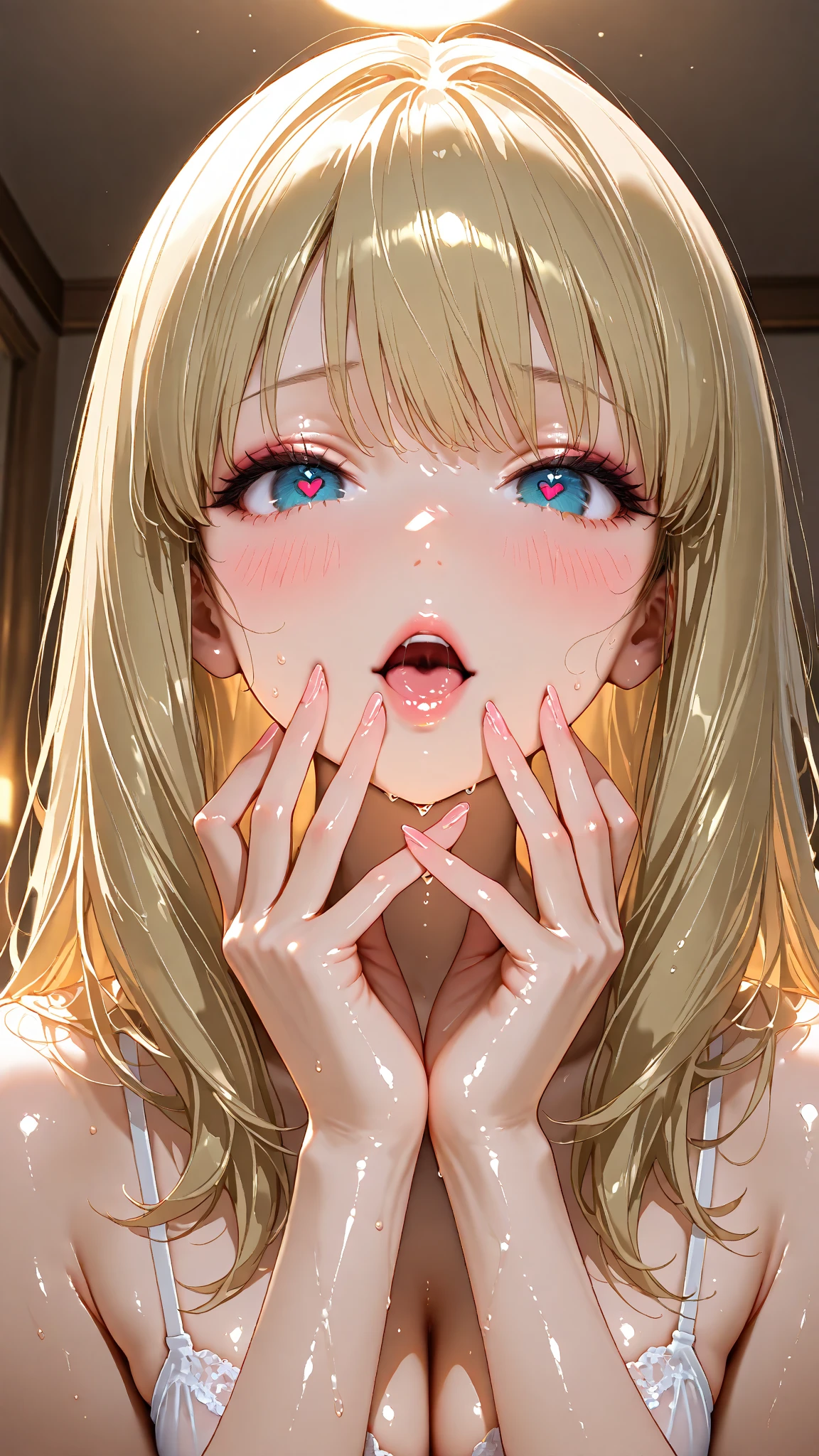 6 year old Japanese girl naked,Alluring,Sexy beauty,Beauty,Lust,Heart Eyes,Close-up excited ahegao face&#39;Eyes wearing silver-white mirrored lens sunglasses、I looked at the world reflected in the lenses of my sunglasses..(Side Pony,Colorful Hair), 