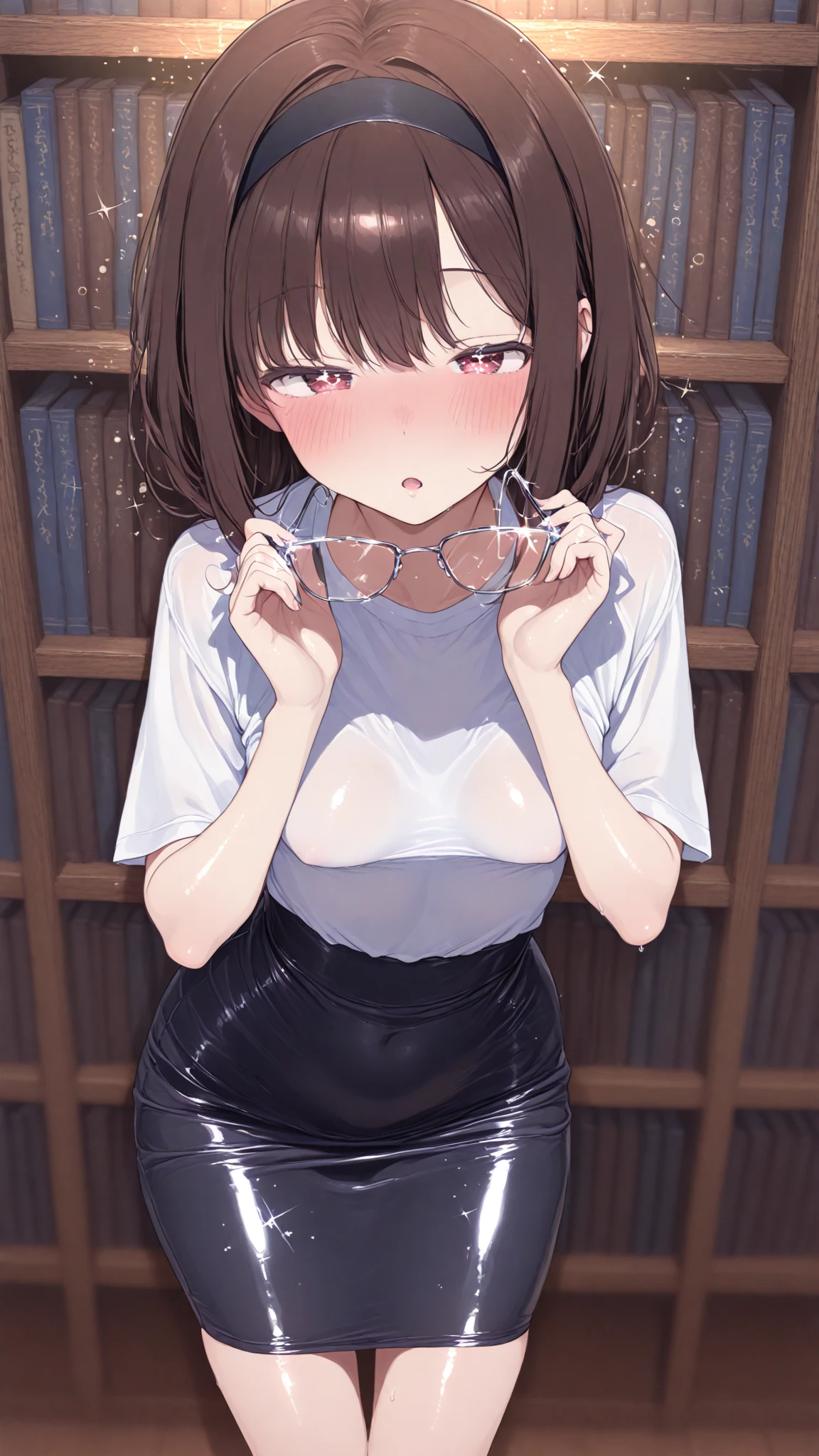 nsfw,uncensored,1girl,18yo,perfect hands, perfect finger,perfect anatomy, masterpiece, best quality,realistic, hyperrealistic, 16k hdr, aamii, short hair, (black hair:1.5), ((brown eyes:1.9)), ((pink frame glasses)), (no bra,no panty, idol dress,hat),outdoor, from below,(sweat:1.3),(red blush,shyness smile),(small breasts:1.5),necklace,(leaning forward,squating:1.2,pubic brown hair:1.3,open legs,spread pussy:1.3),(wink),Nipples, nipple slip, No panties),(embarrassed,Smile), open mouth,one eye closed,((Tongue out)),breathing deeply, Feel good,indecency,Spread legs,squating,(((Female masturbation:1.2))),ecstacy, (sitting yoga mat)), (Front view),(((multiple boys:1.9, peeing on a girl,multiple penises:1.9, gangbang,holding penis))),((ecstasy torogao, saliva trail, nose blush,one eye closed,out tongue)),cleavage of the breast,happy,((smile:1.9),((cum on body:1.9)),((cum on face:1.9)),((cum on hair:1.9)),((cum in mouths:1.1)),((sex,cowgirl)),((one eye closed)),(((looking at viewer))),((On the stage)), light particles, bokeh background,(motion lines),