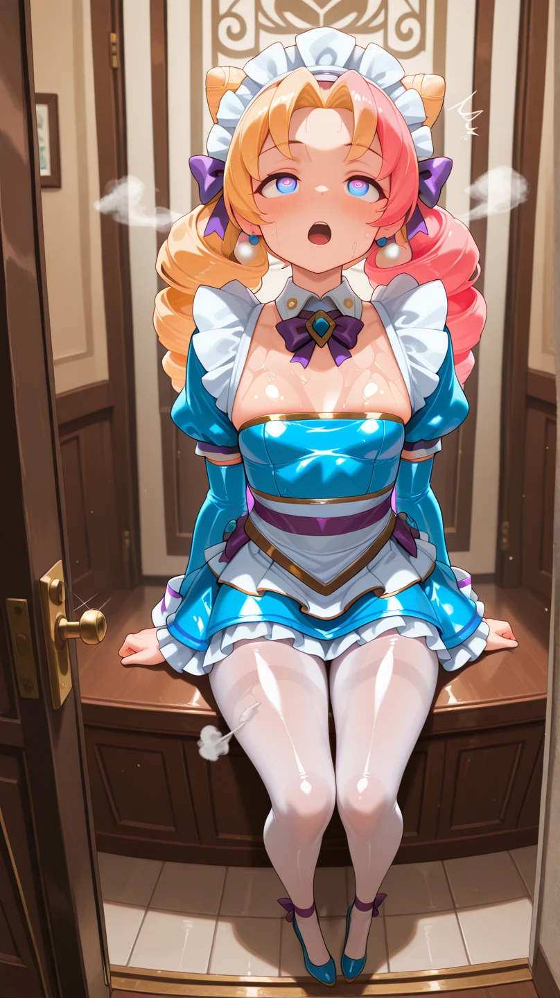 nsfw,1 person,Sweat,White Breath,solo,one piece,Perona,Futanari,room,(Handjob ejaculation),(soloオナニー),Sit on a chair,View from the front,Ahegao,Pink Hair